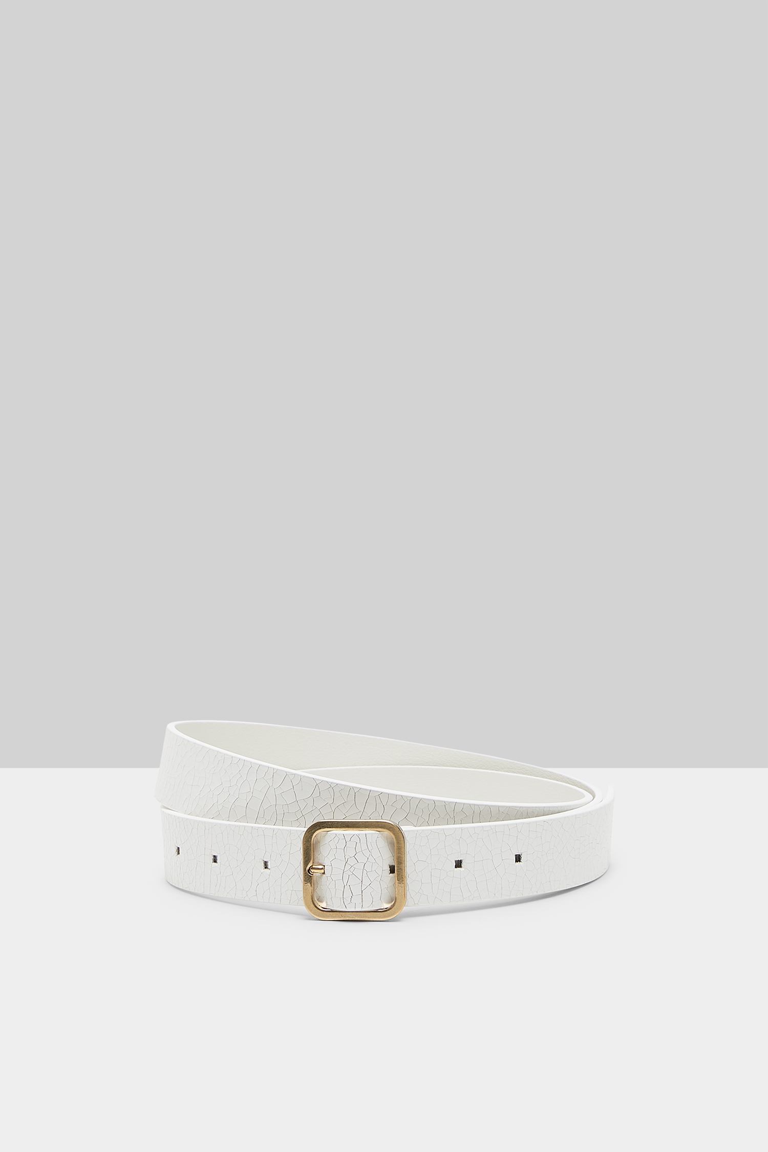 Quadra White Leather Belt