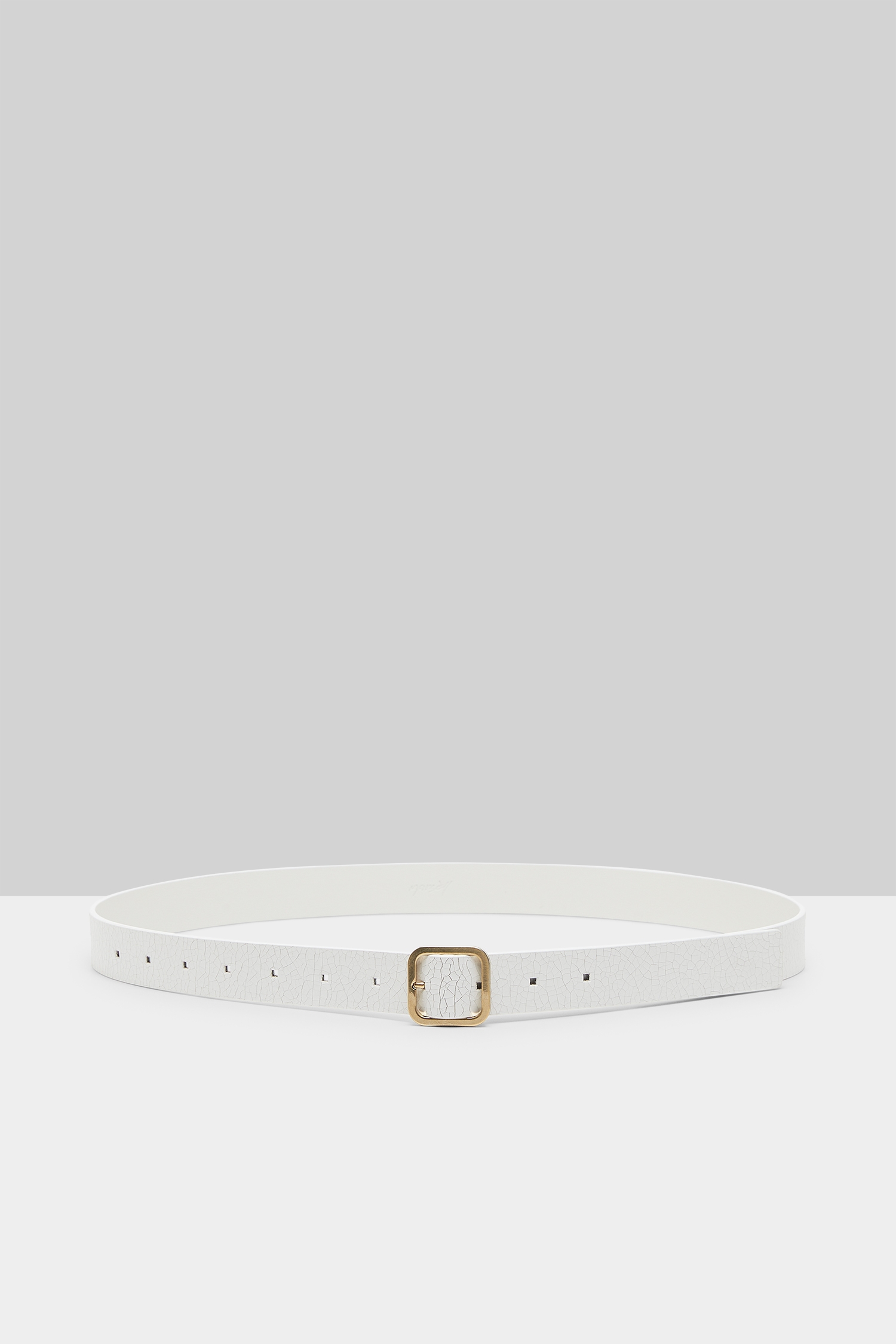 Quadra White Leather Belt
