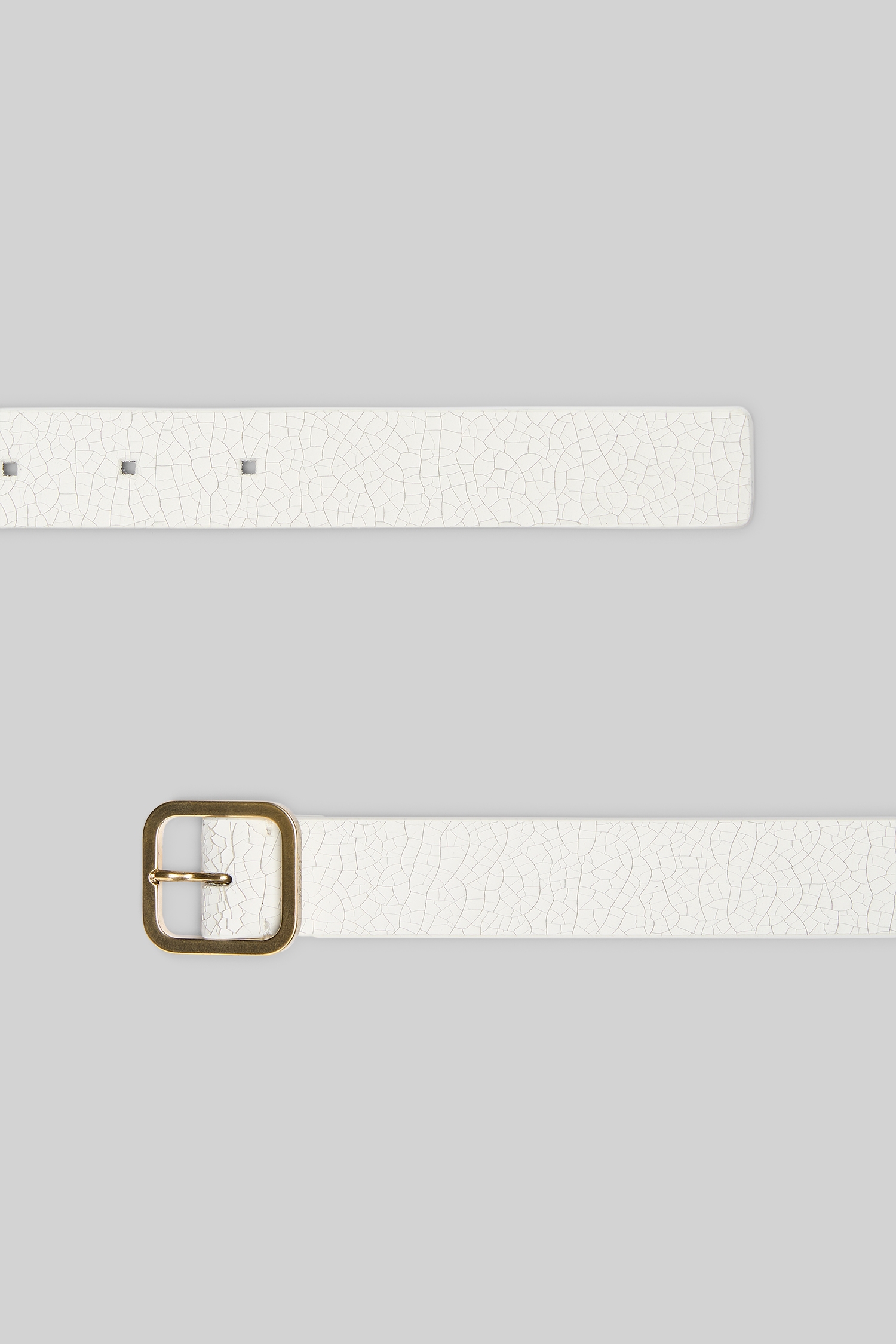 Quadra White Leather Belt