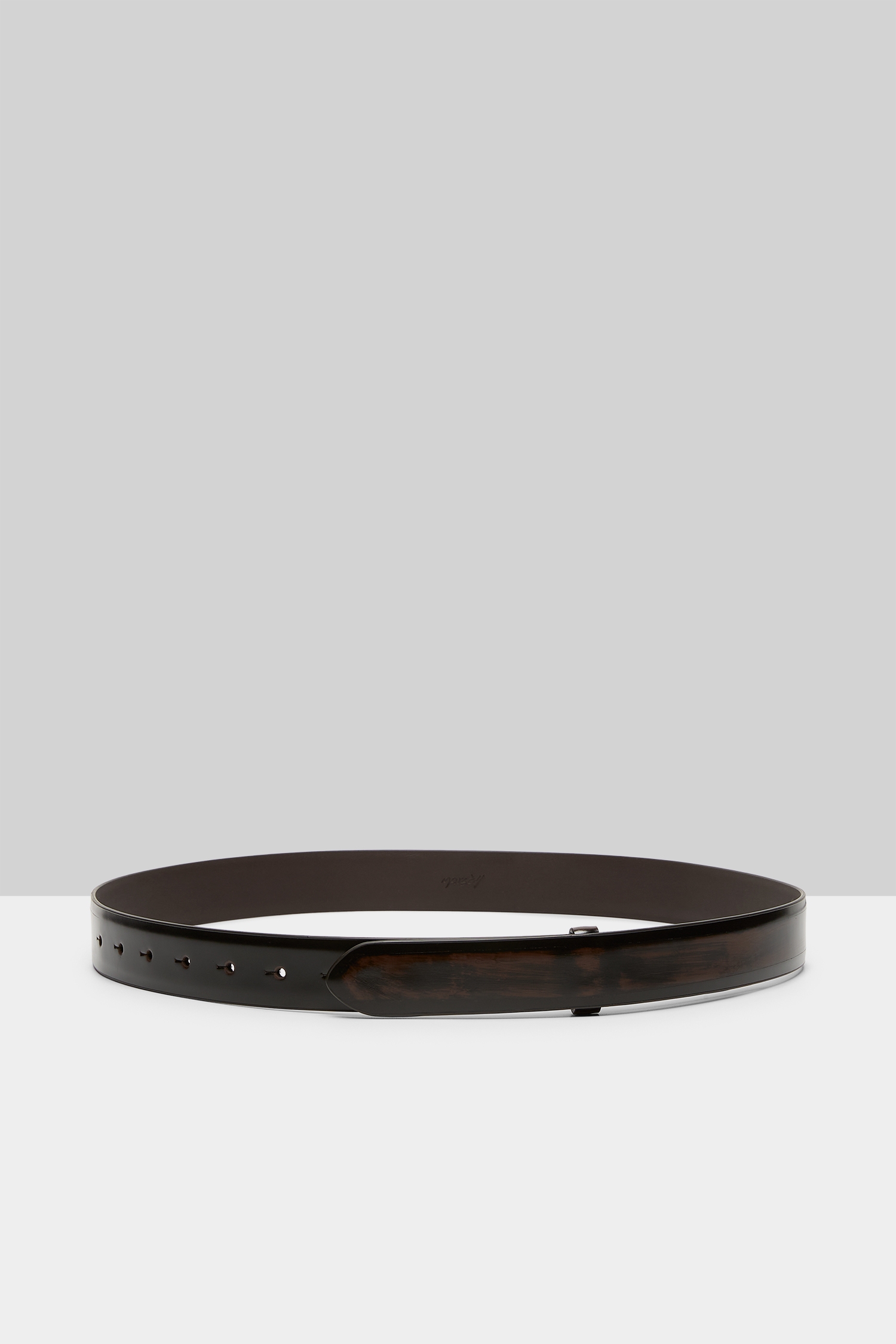 Contorno Dark Brown-Brown Leather Belt