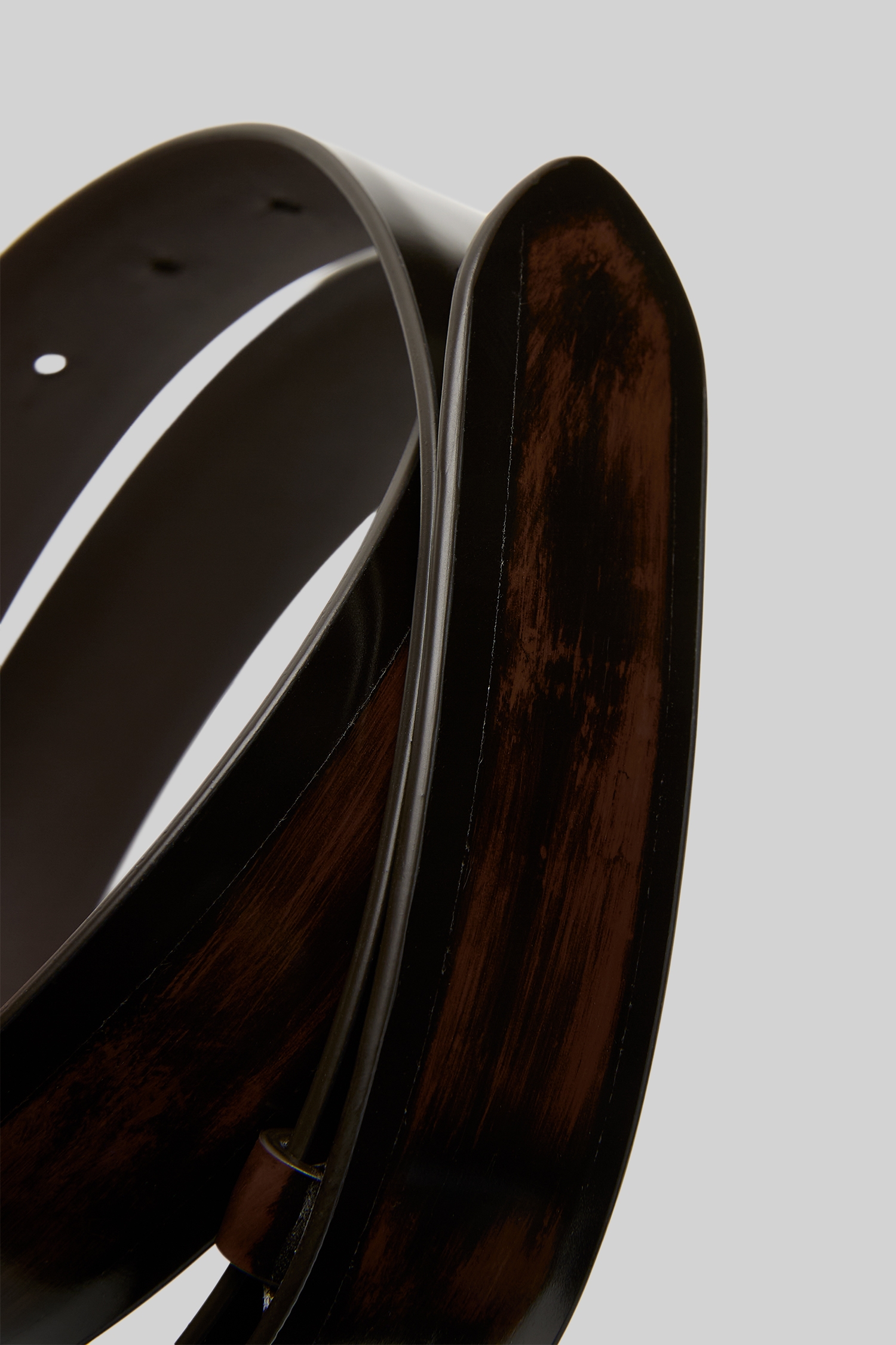 Contorno Dark Brown-Brown Leather Belt