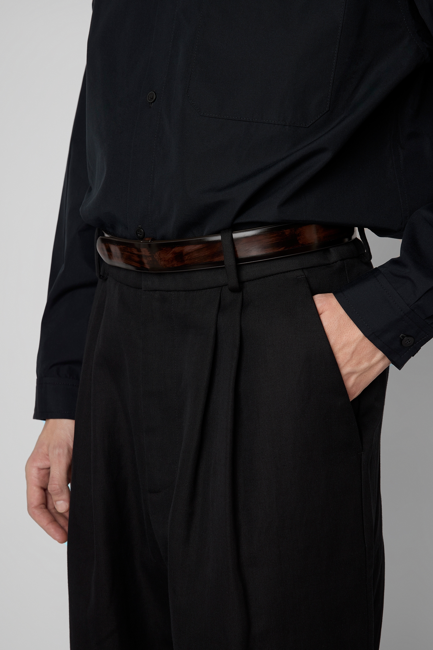 Contorno Dark Brown-Brown Leather Belt