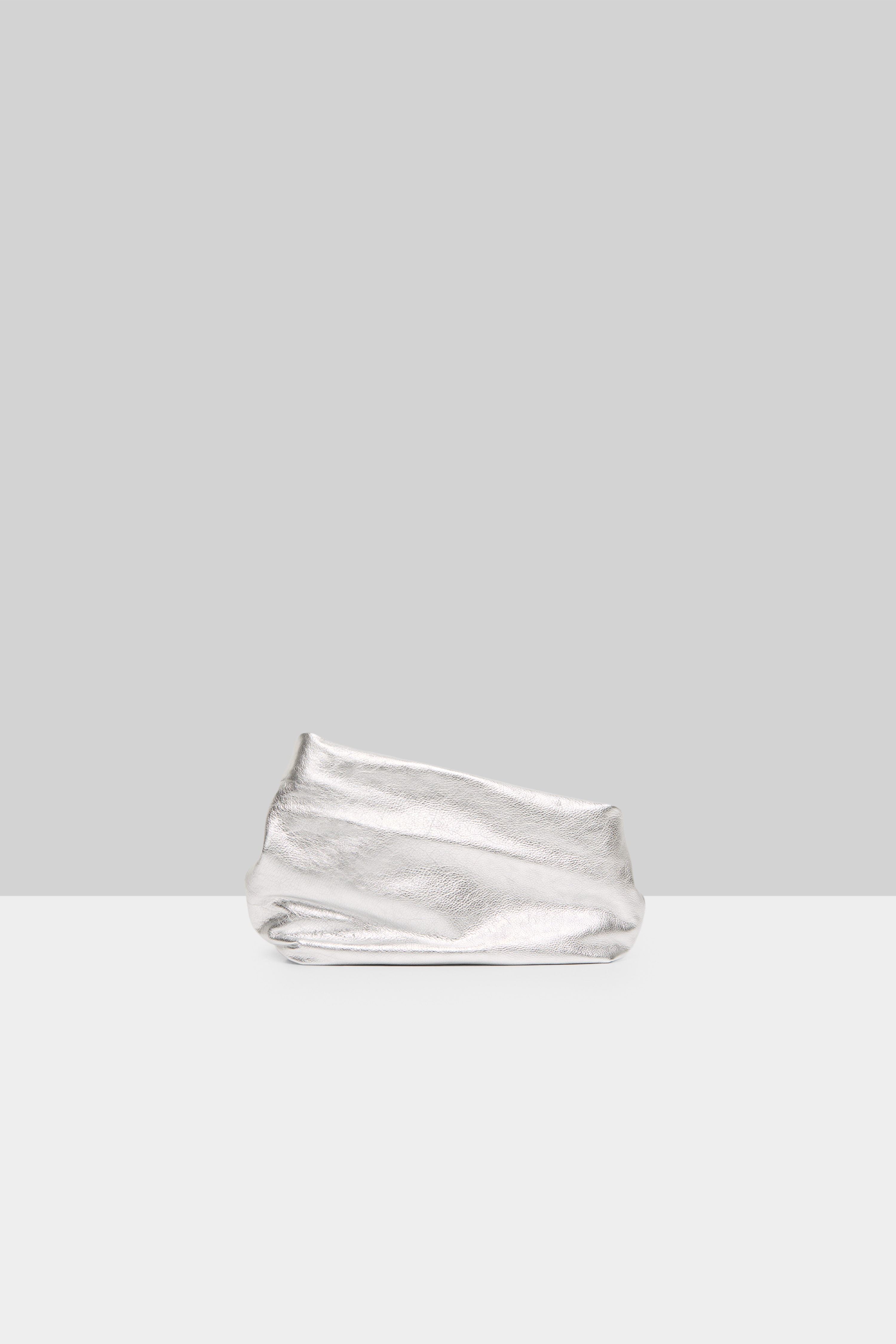 Fantasmino Silver Foil Leather Clutch