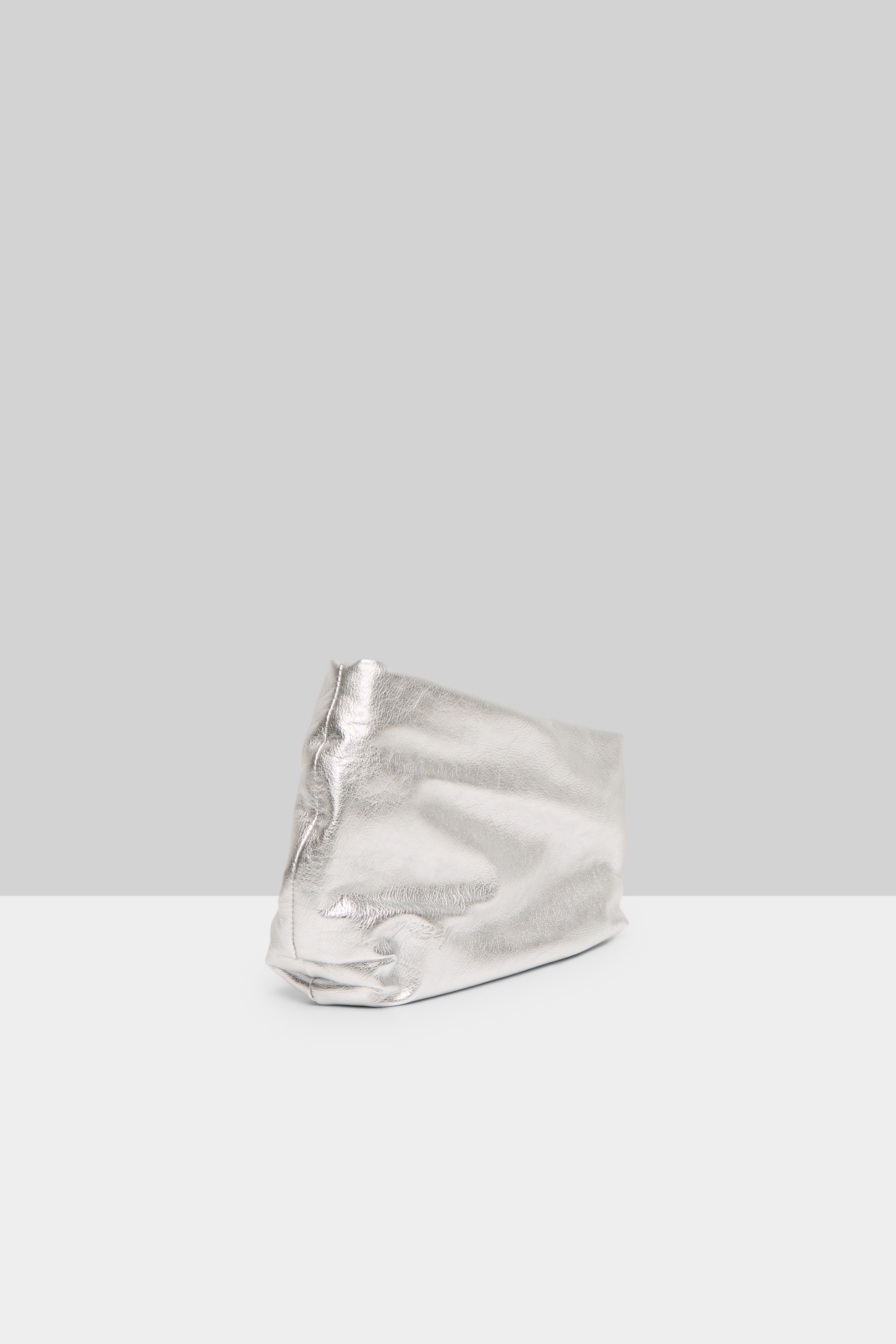 Fantasmino Silver Foil Leather Clutch