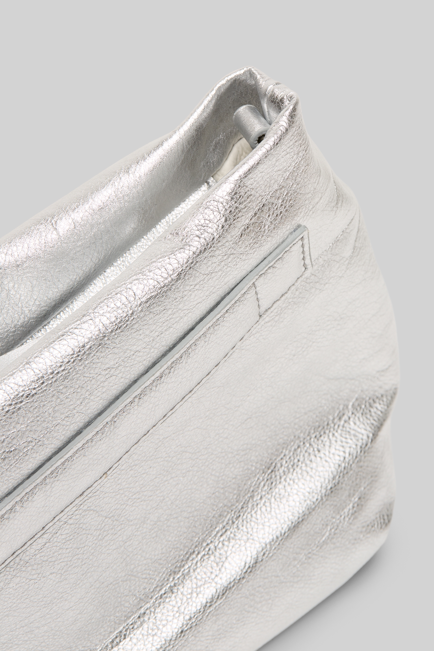 Fantasmino Silver Foil Leather Clutch