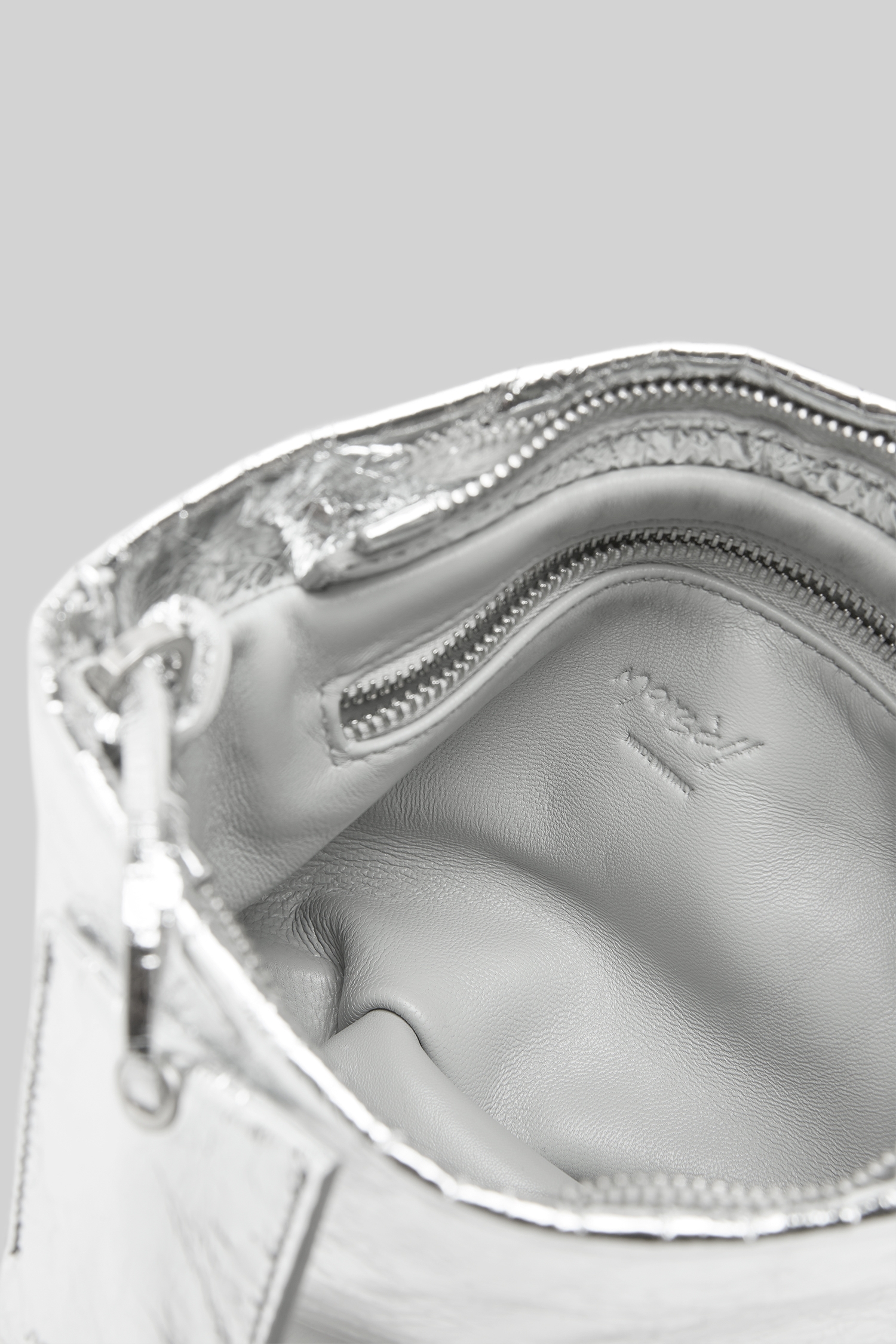Fantasmino Silver Foil Clutch