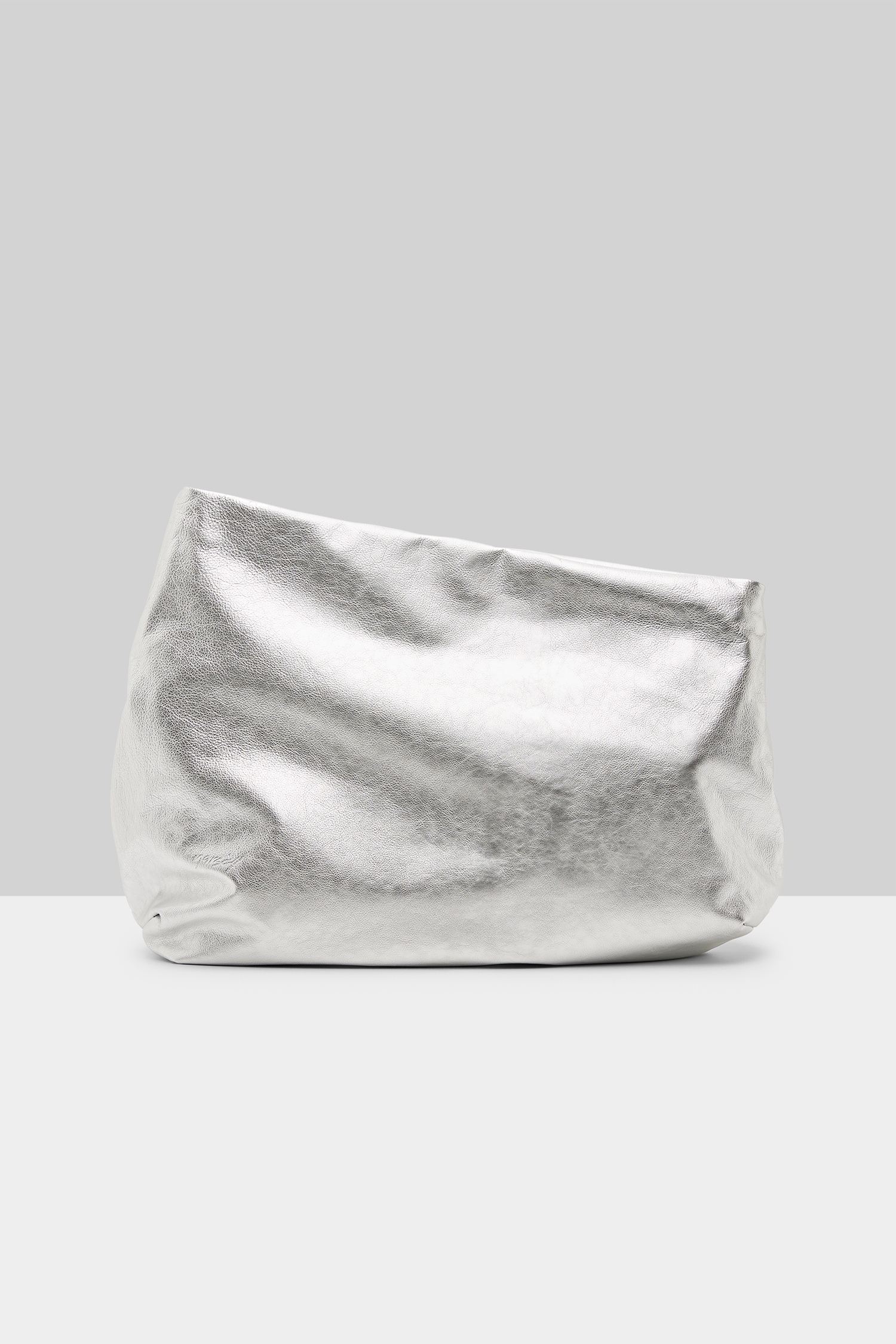 Fantasma Silver Foil Leather Crossbody Bag