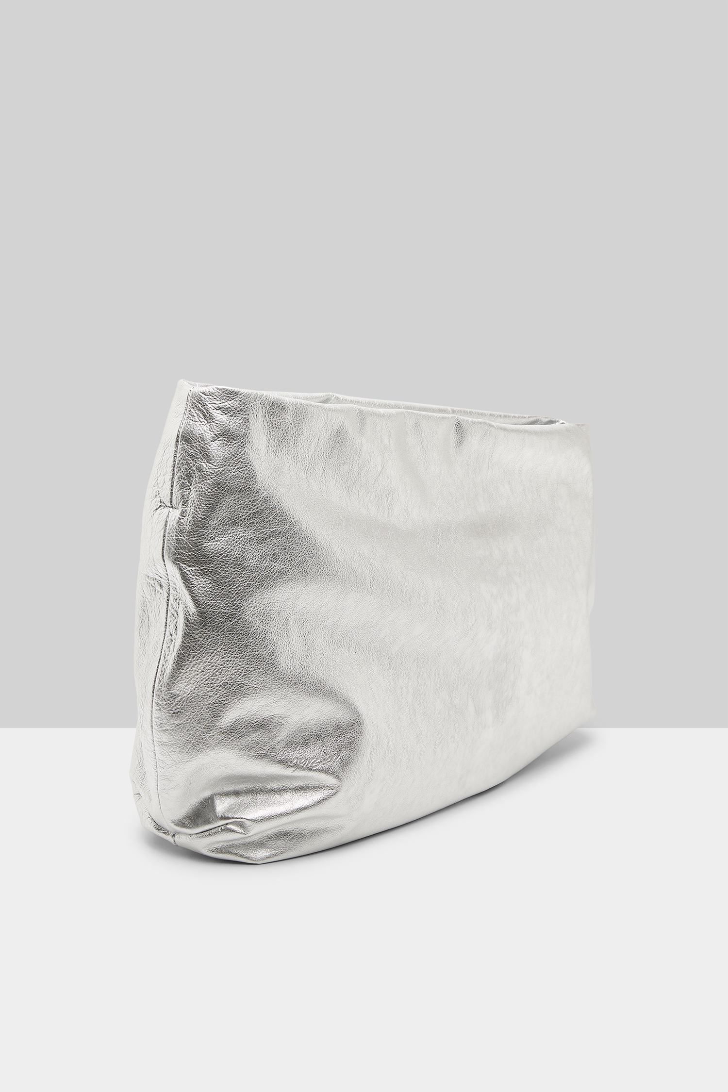 Fantasma Silver Foil Leather Crossbody Bag