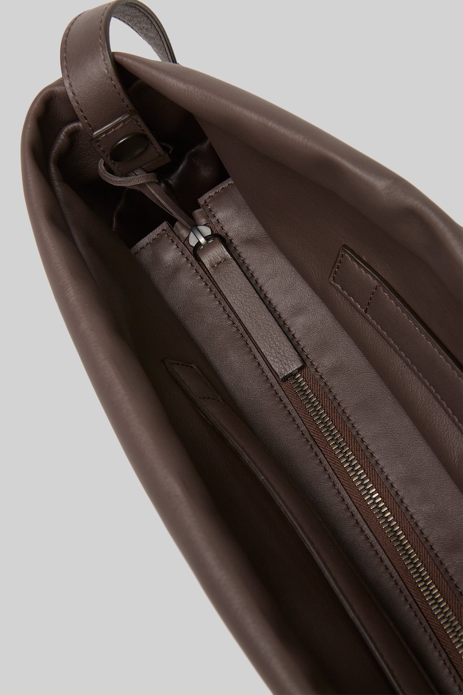 Fantasma Dark Brown Leather Crossbody Bag