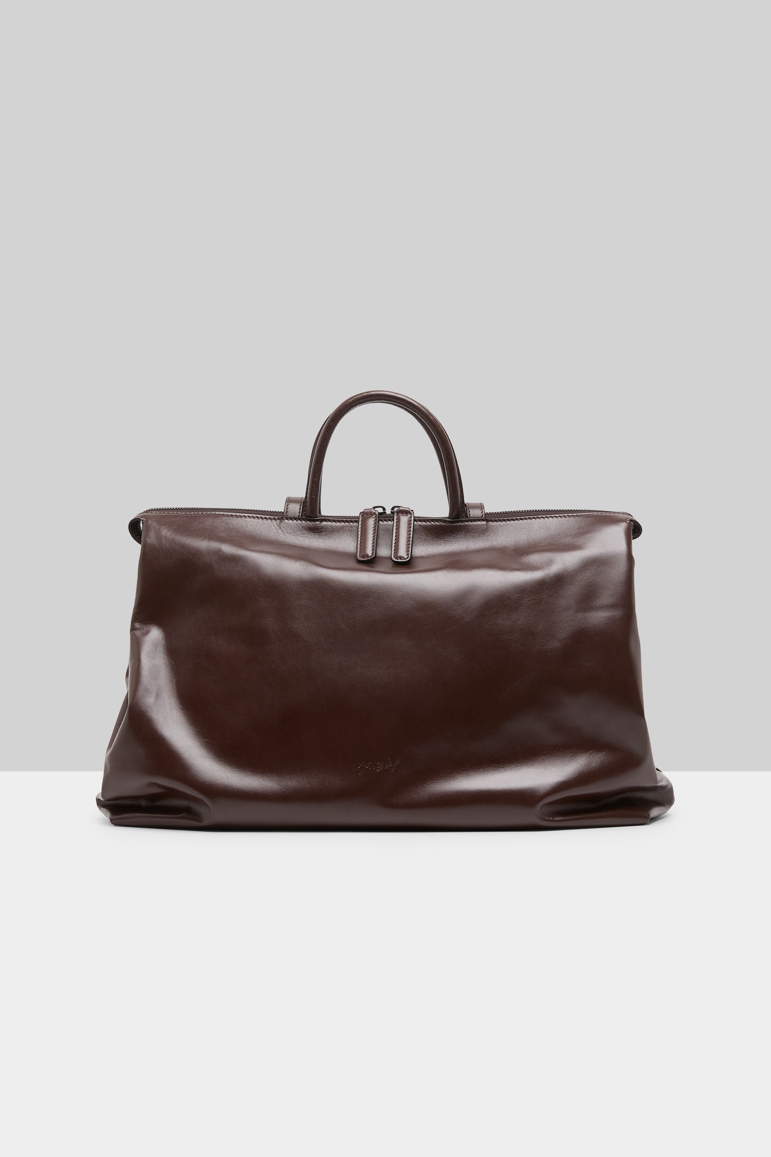 4 In Orizzontale Dark Brown Leather Crossbody Bag