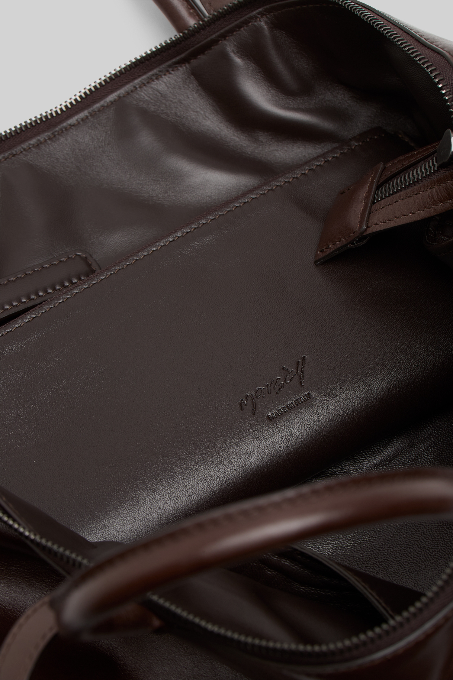 4 In Orizzontale Dark Brown Leather Crossbody Bag