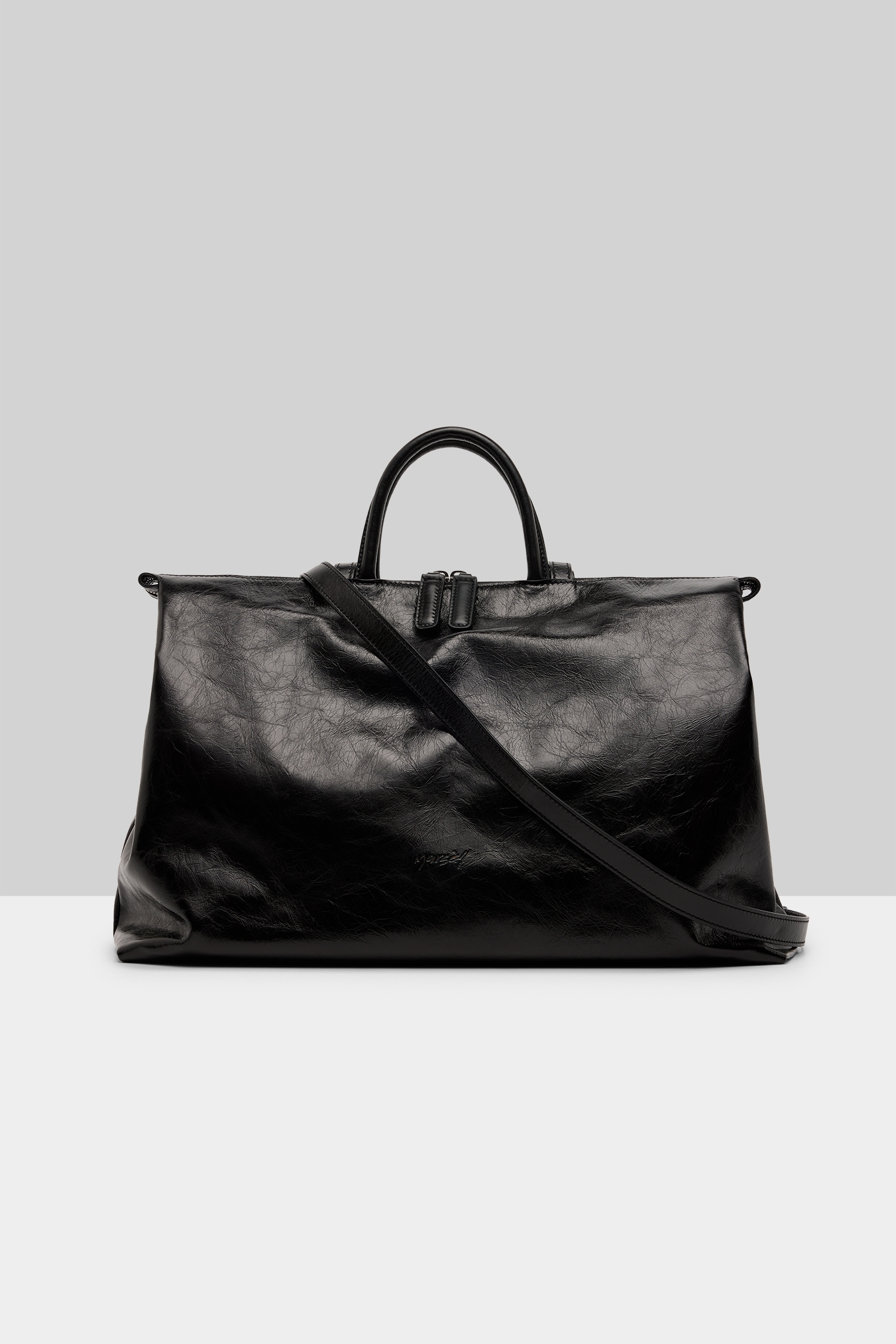 4 In Orizzontale Black Crossbody Bag