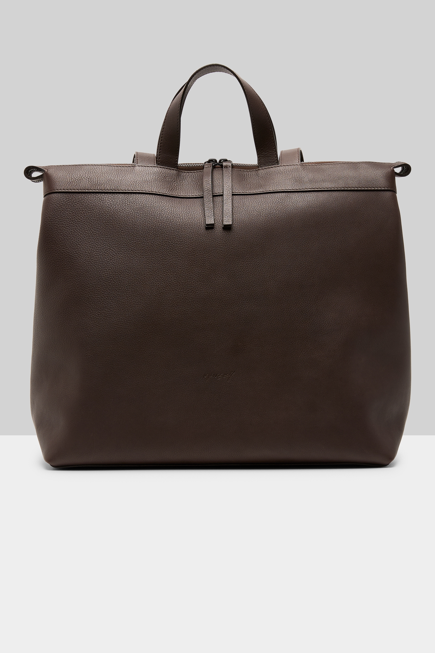 Borso Dark Brown Leather Tote Bag