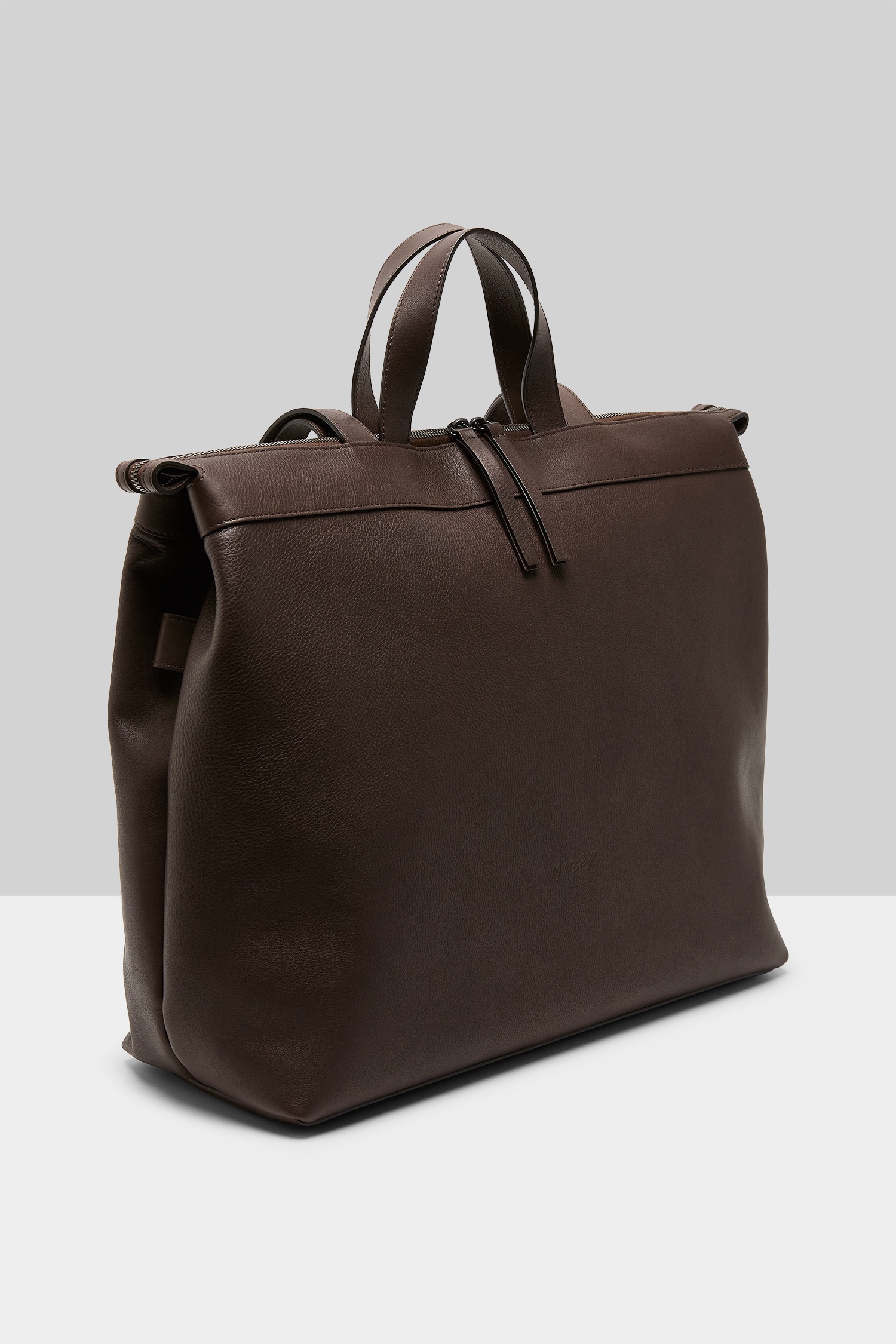Borso Dark Brown Leather Tote Bag