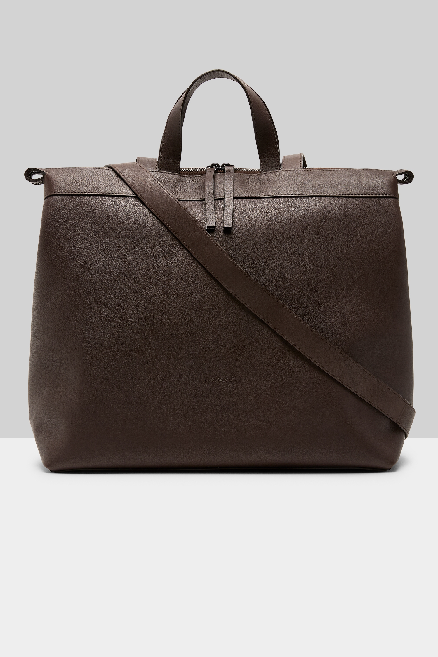 Borso Dark Brown Leather Tote Bag