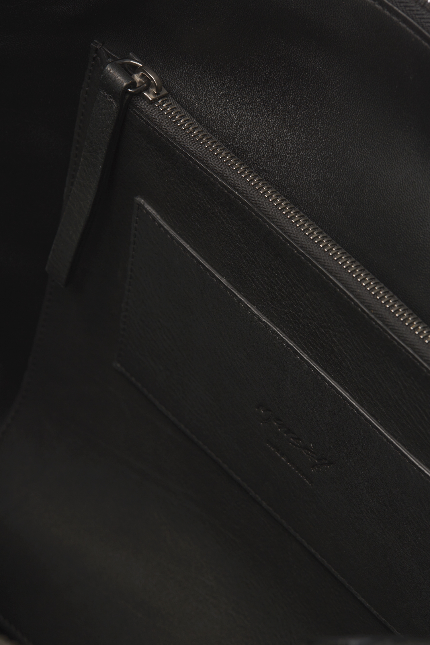 Borso Black Leather Tote Bag