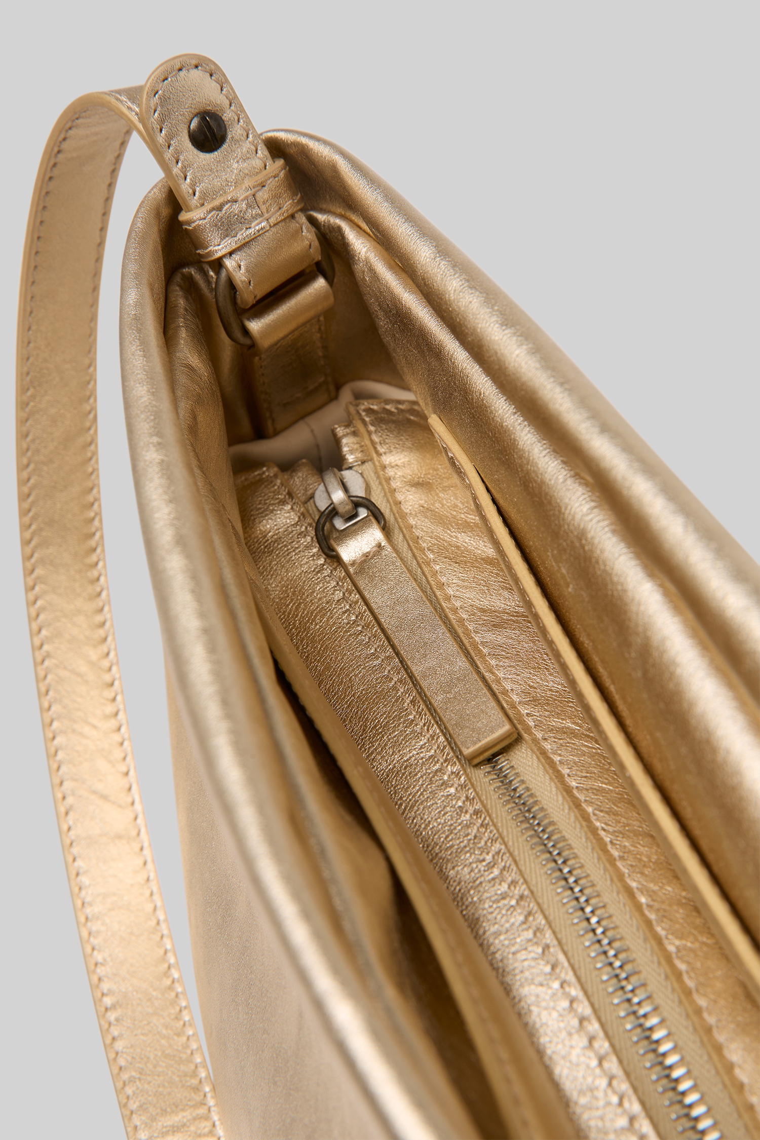 Fanta Platinum Foil Crossbody Bag