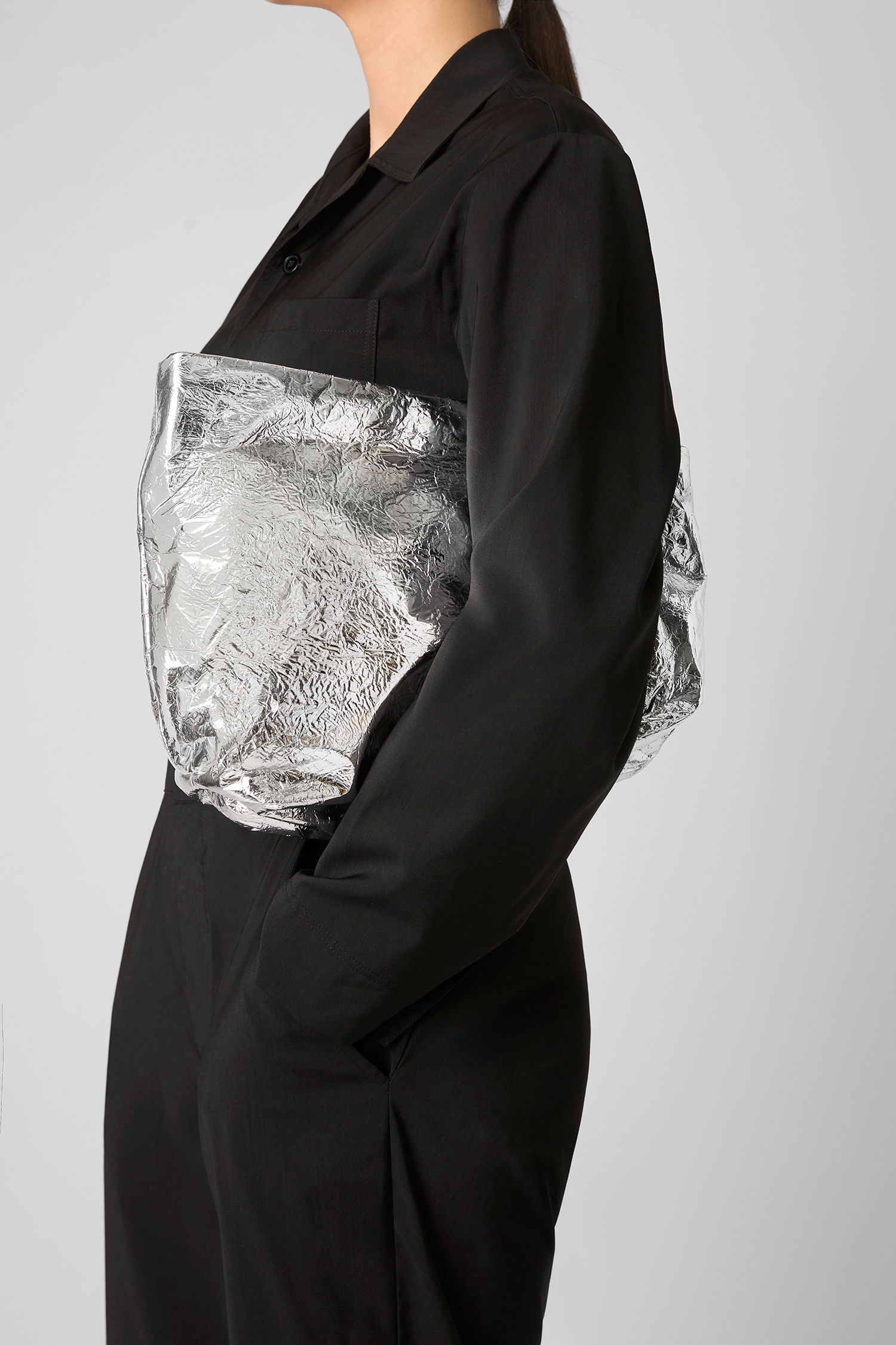 Fanta Silver Foil Crossbody Bag