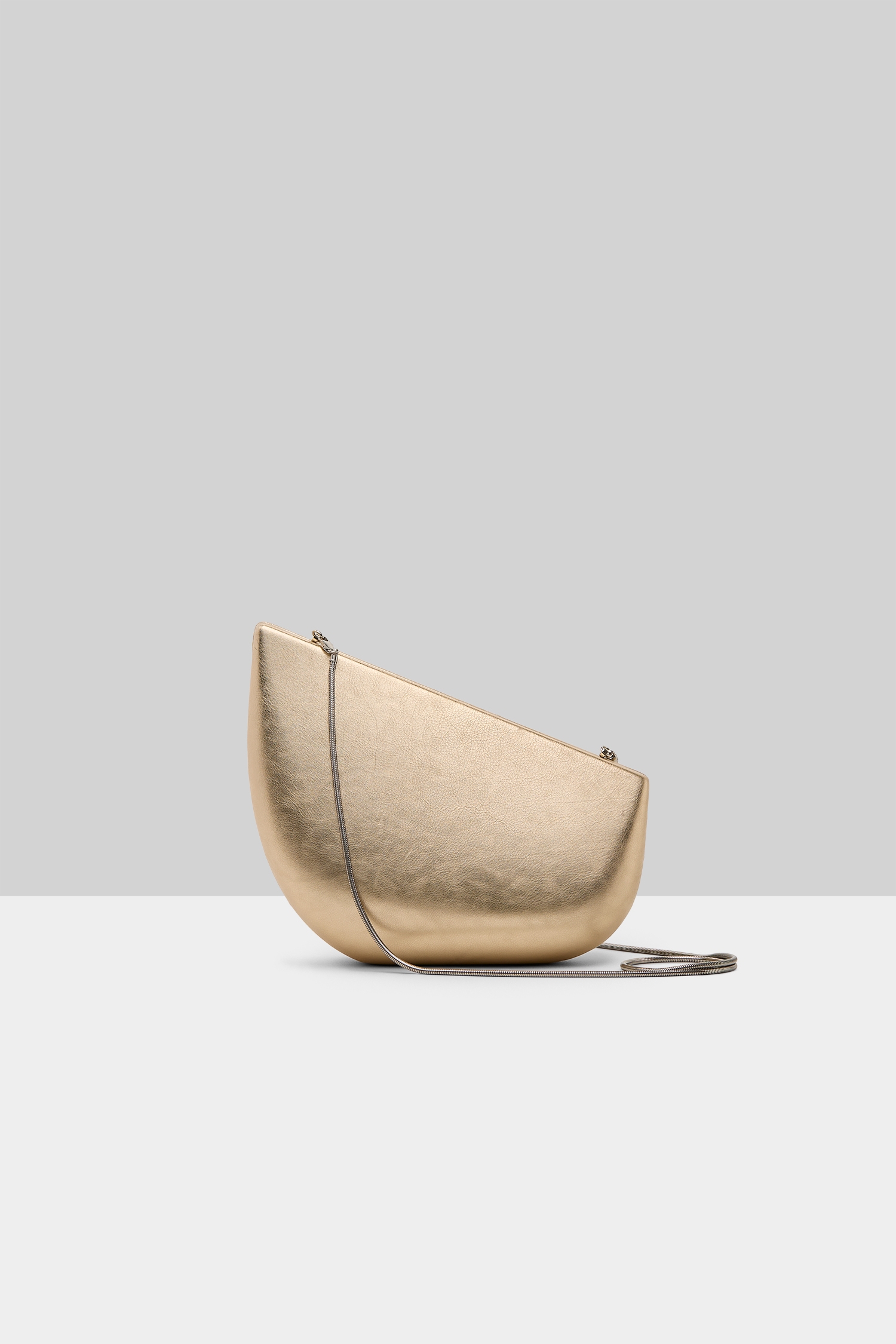 Fasma Platinum Foil Leather Clutch