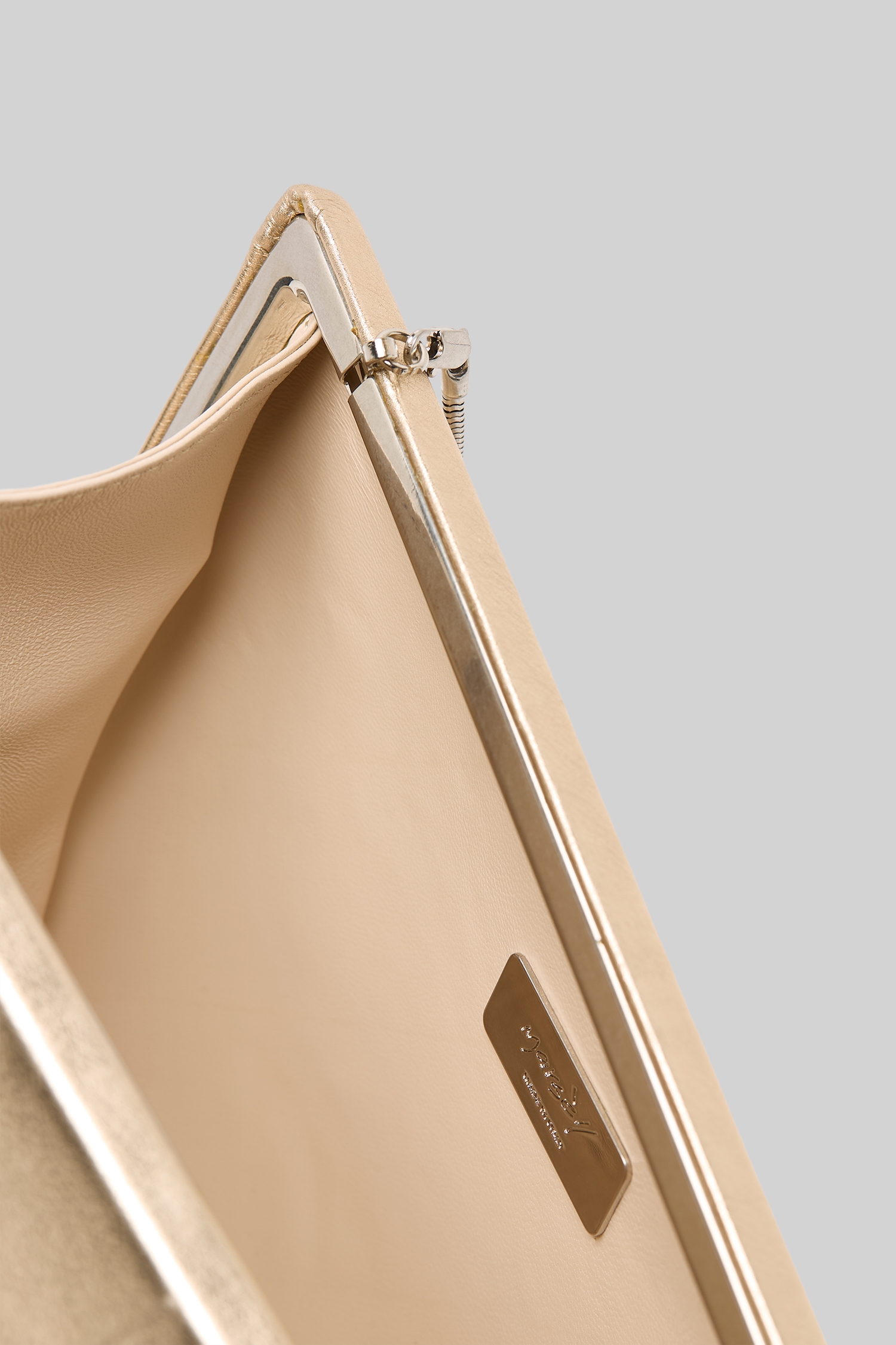 Fasma Platinum Foil Leather Clutch