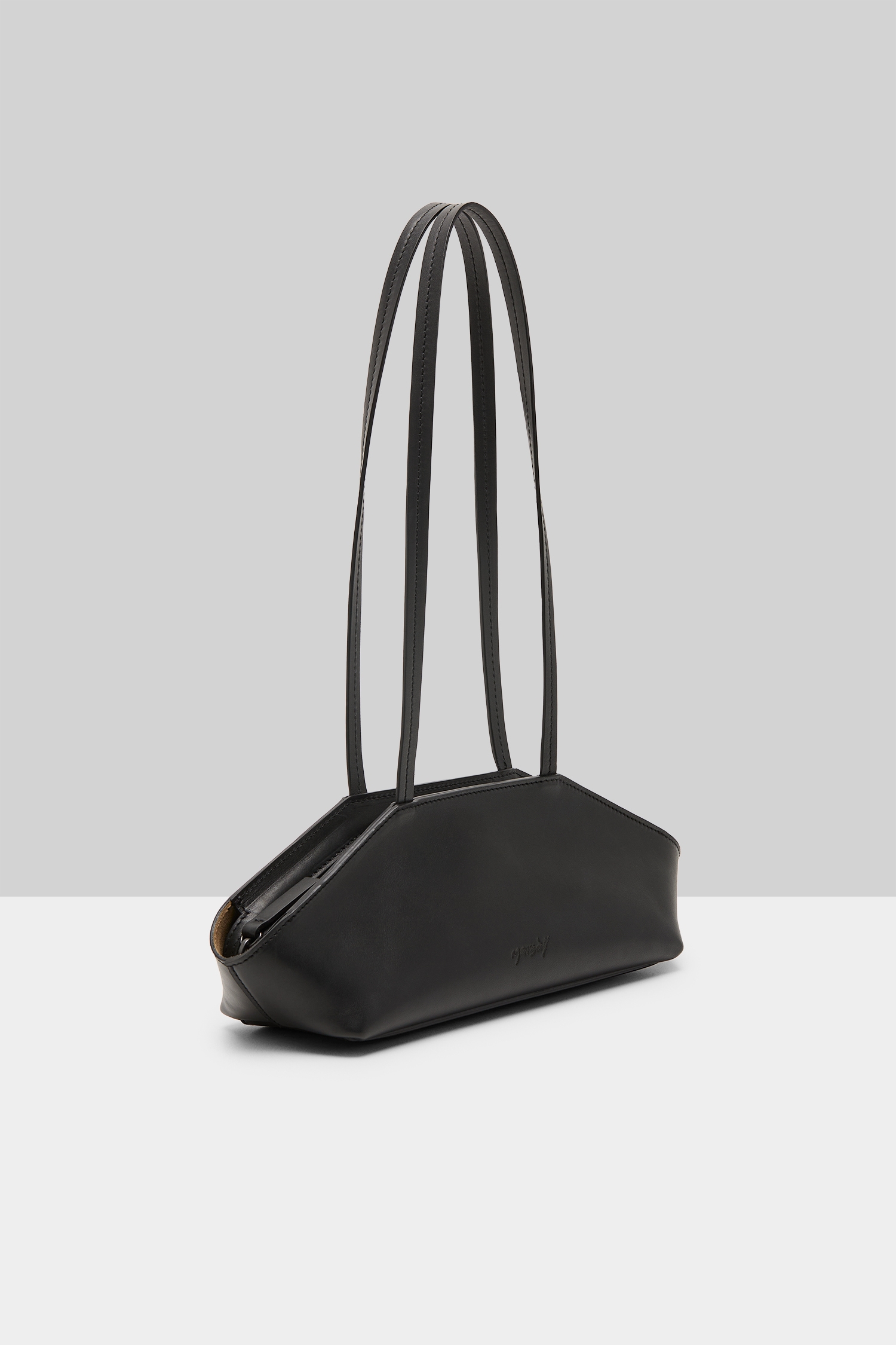 Sapi Black Leather Shoulder Bag
