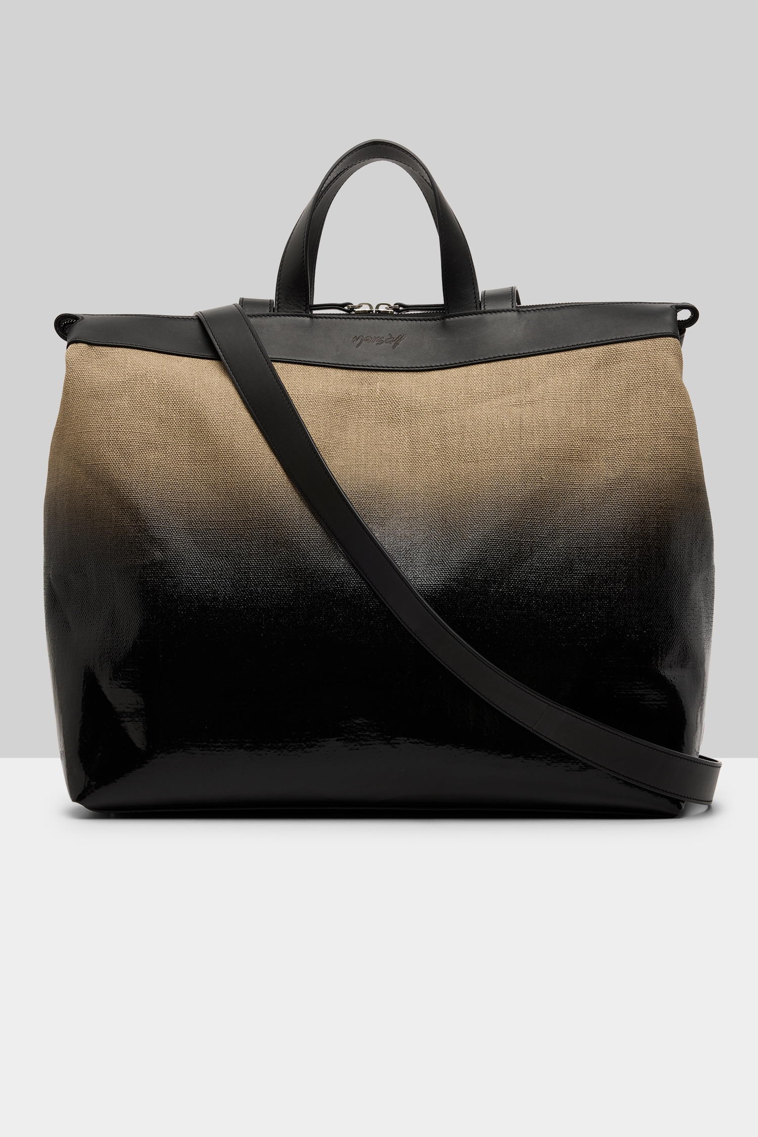 Borso Lino Natural-Black Tote Bag