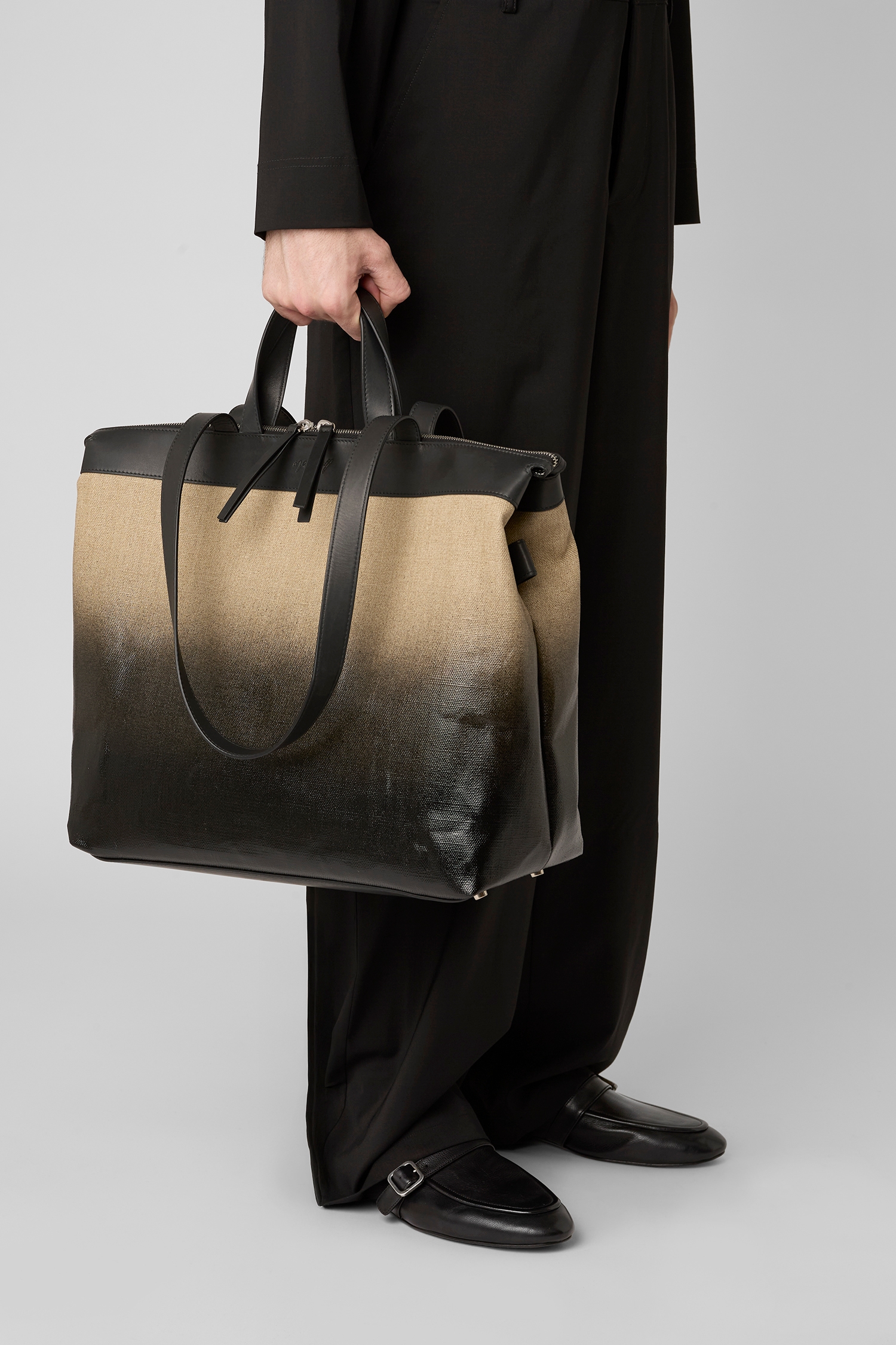 Borso Lino Natural-Black Tote Bag