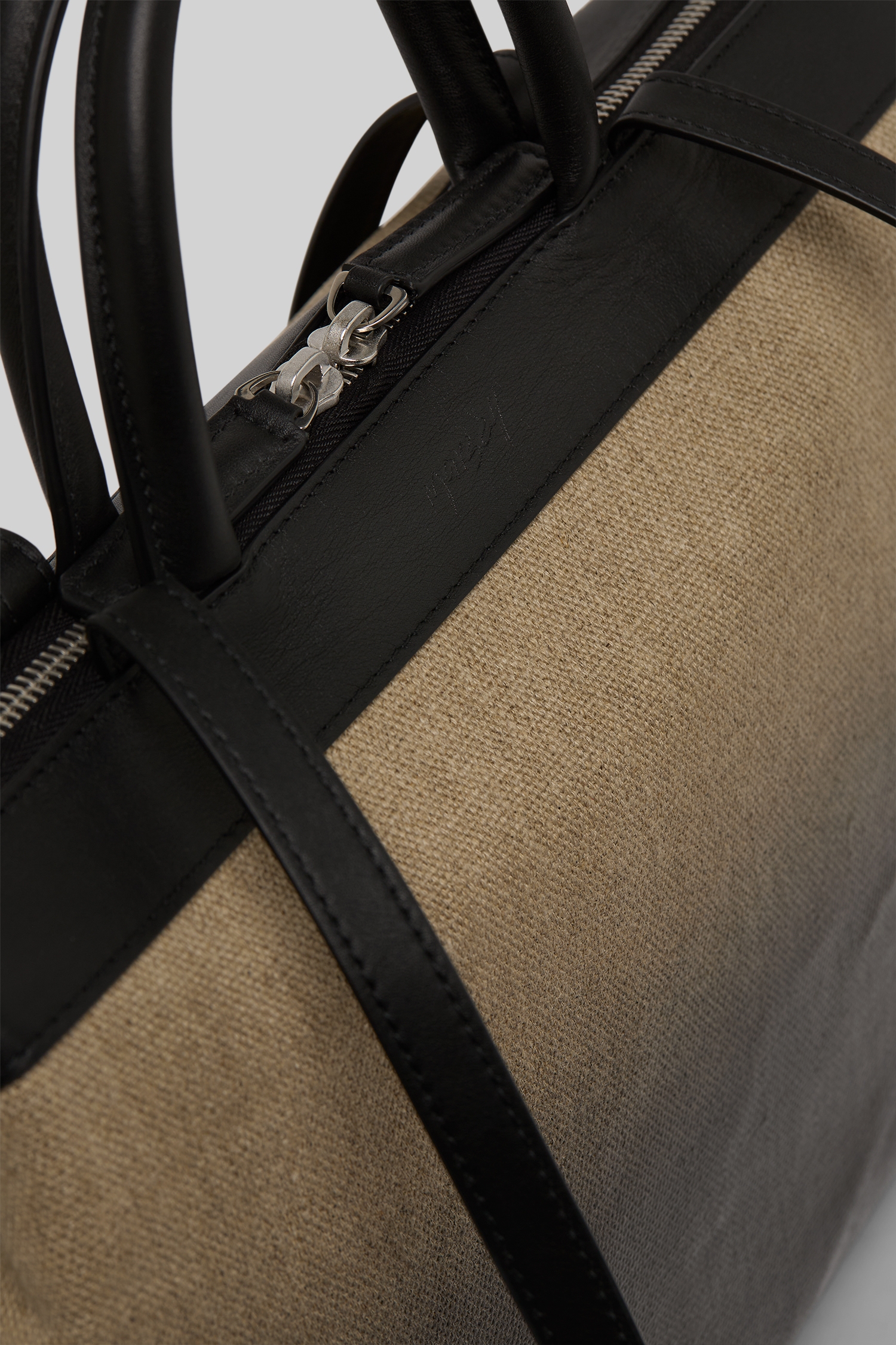 4 Dritta Lino Natural-Black Shoulder Bag