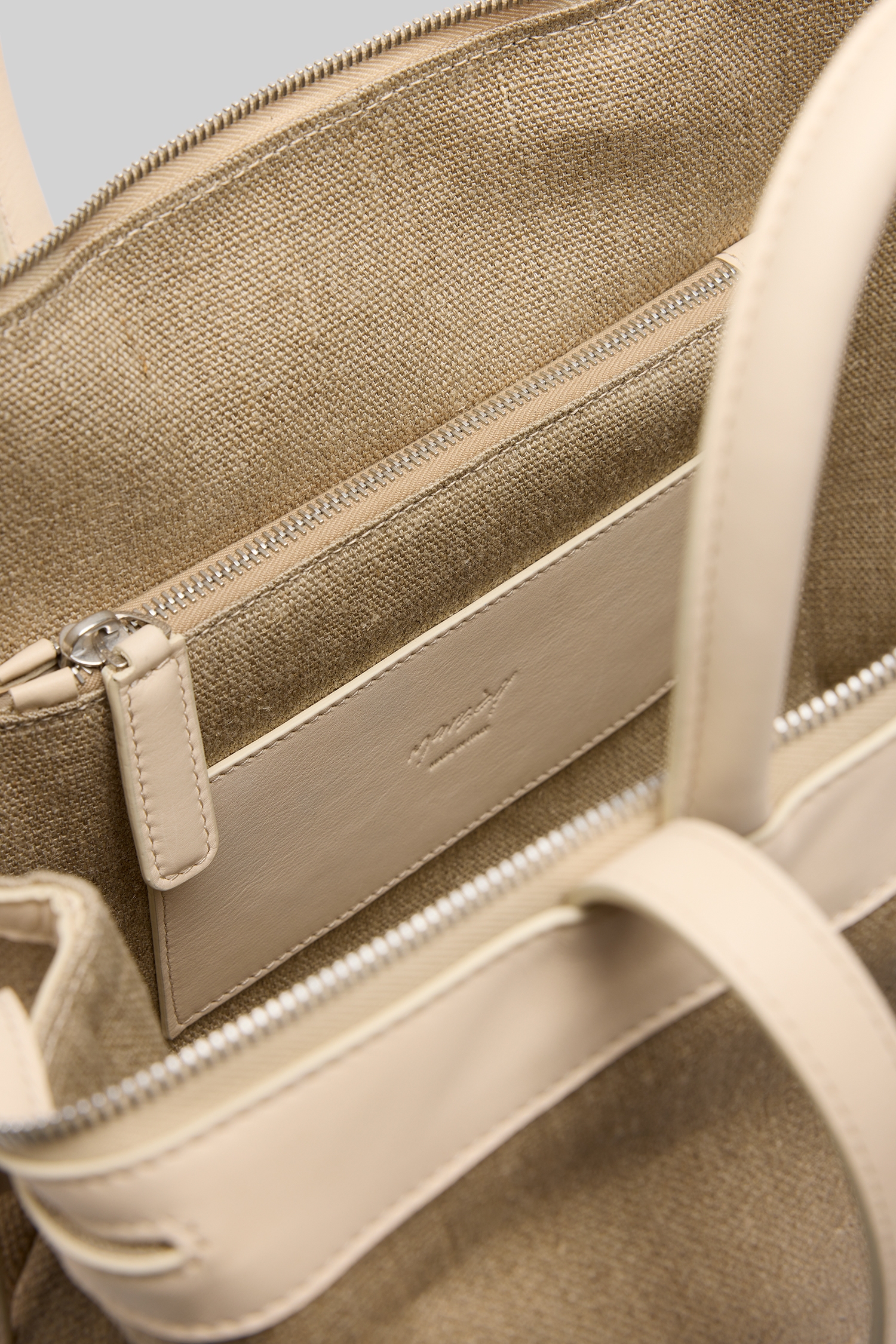 4 Dritta Lino Ivory-Natural Shoulder Bag