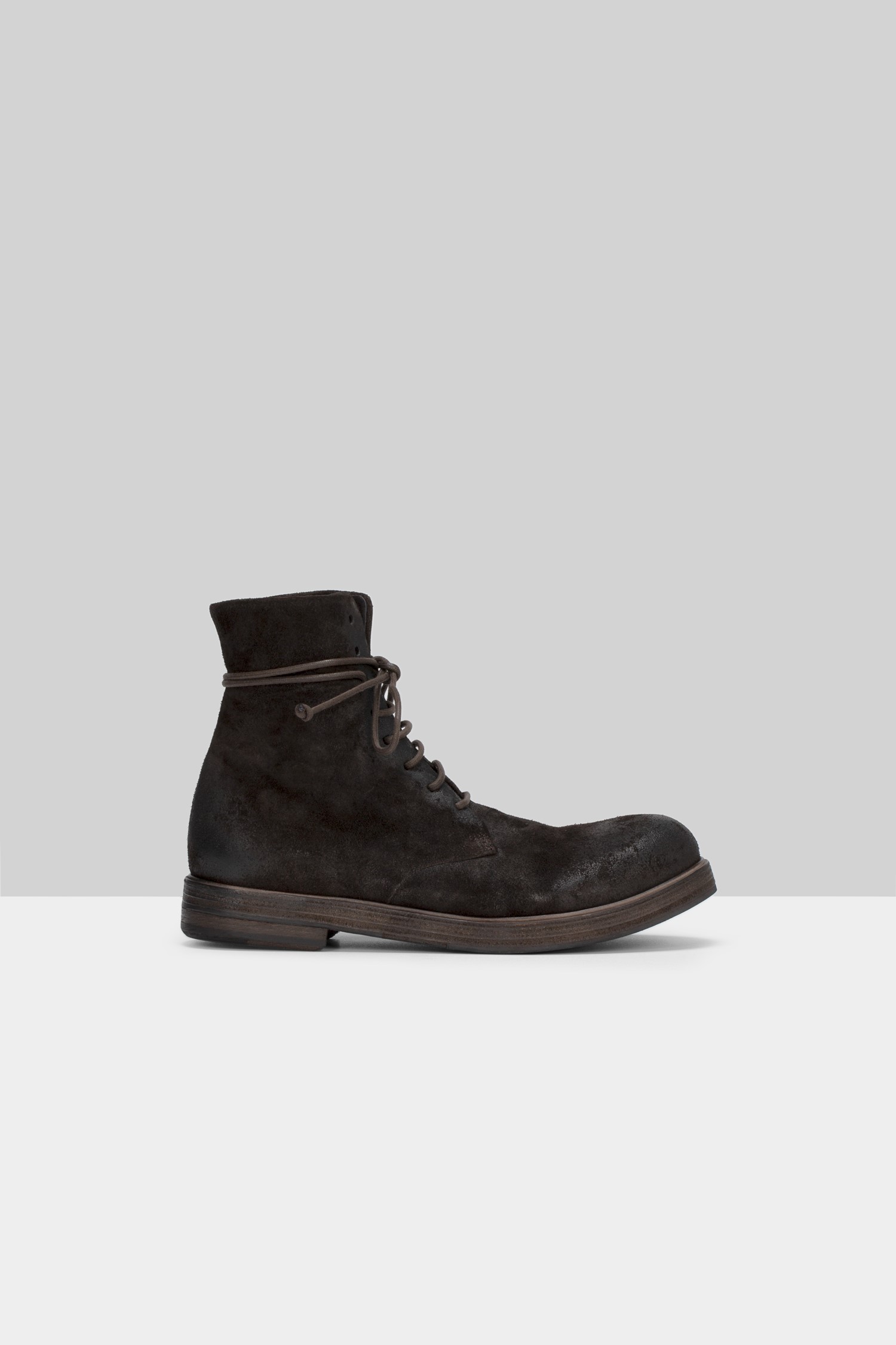 Zucca Zeppa Lace Up Ankle Boot Dark Chocolate