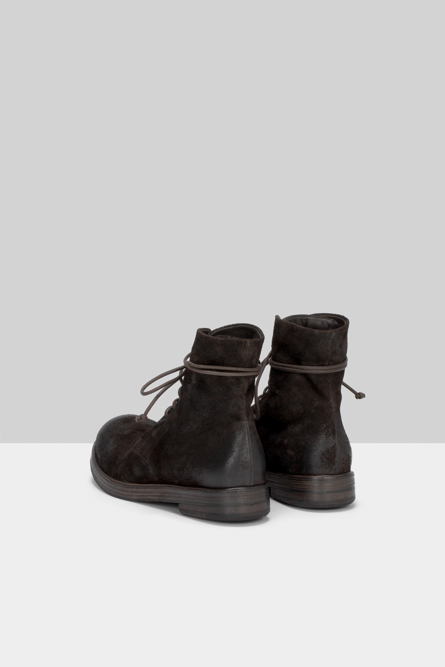 Zucca Zeppa Lace Up Ankle Boot Dark Chocolate
