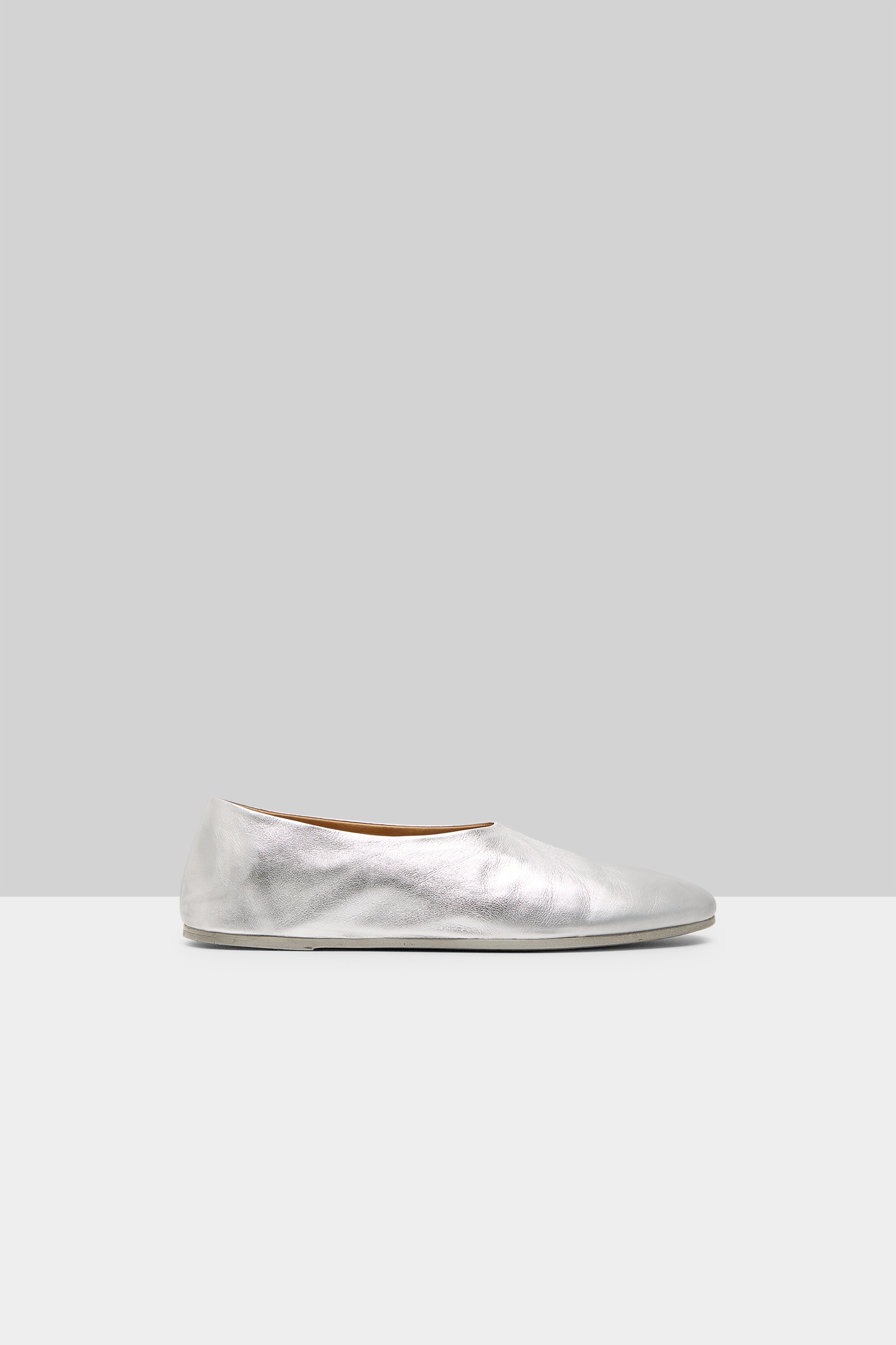 Coltellaccio Silver Foil Leather Slip On Shoes