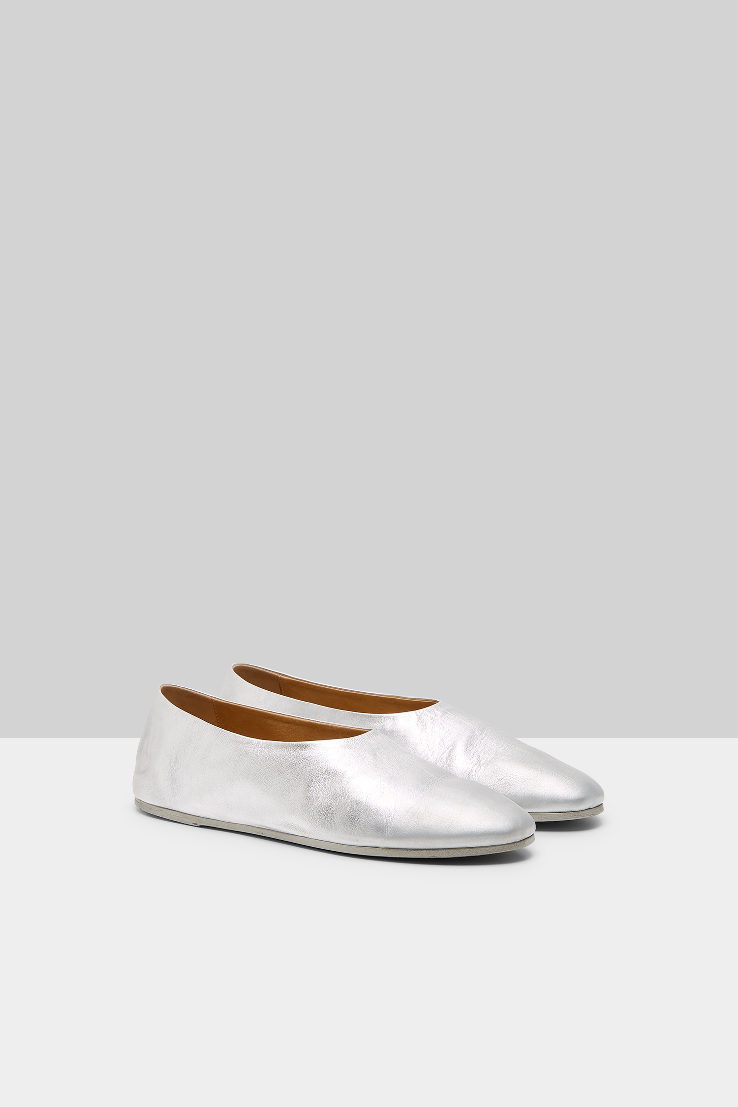 Coltellaccio Silver Foil Leather Slip On Shoes