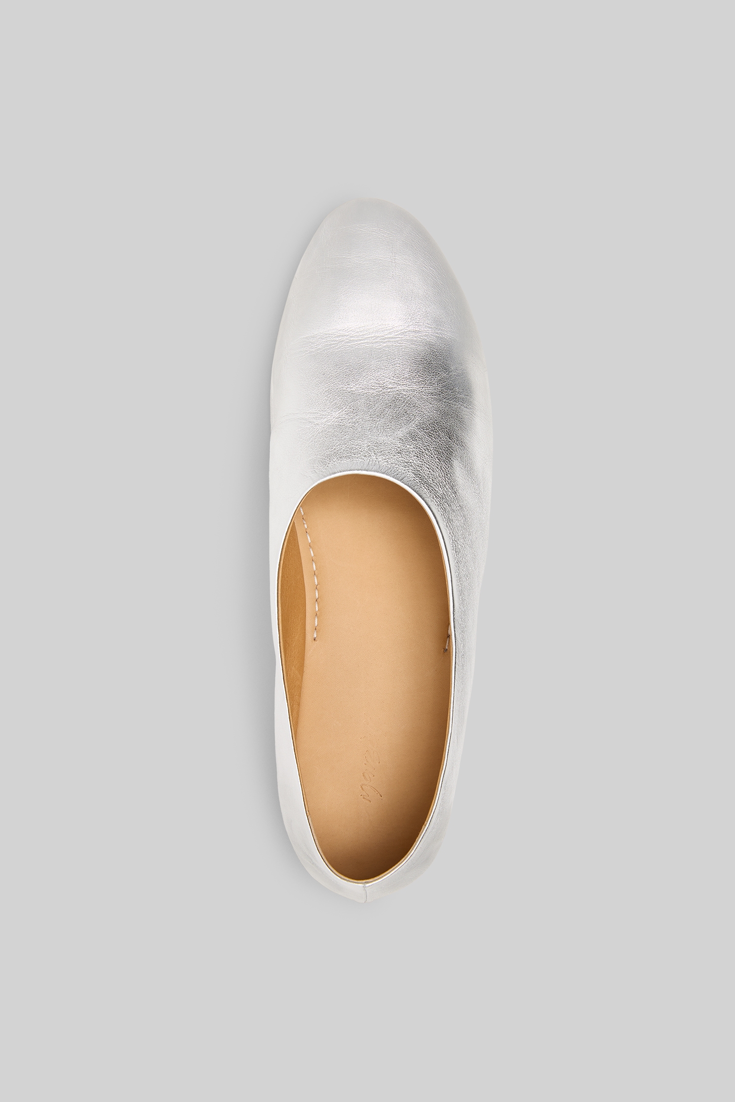 Coltellaccio Silver Foil Leather Slip On Shoes