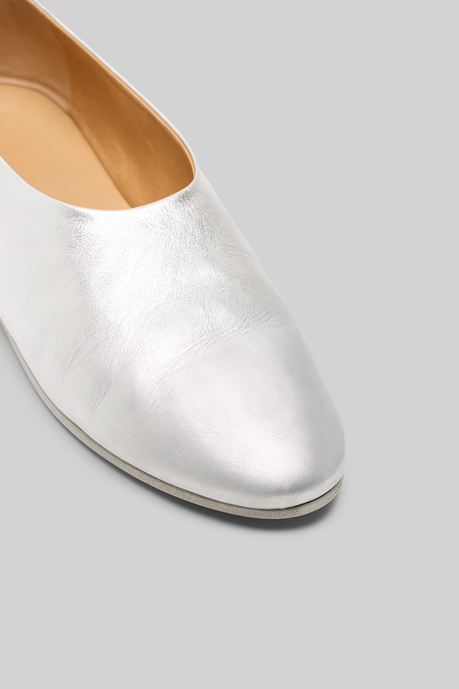 Coltellaccio Silver Foil Leather Slip On Shoes