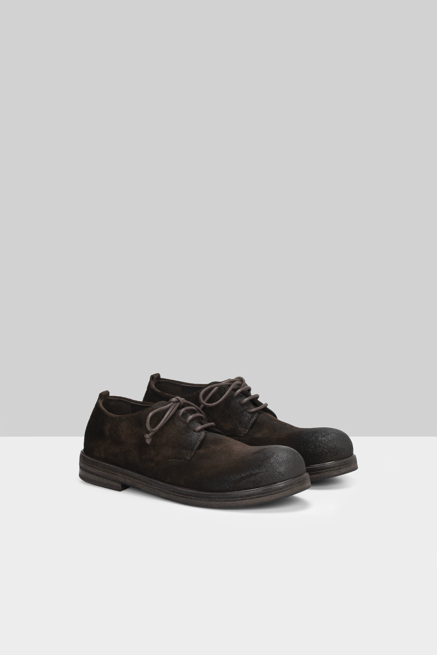 Zucca Zeppa Dark Brown Suede Derby Shoes