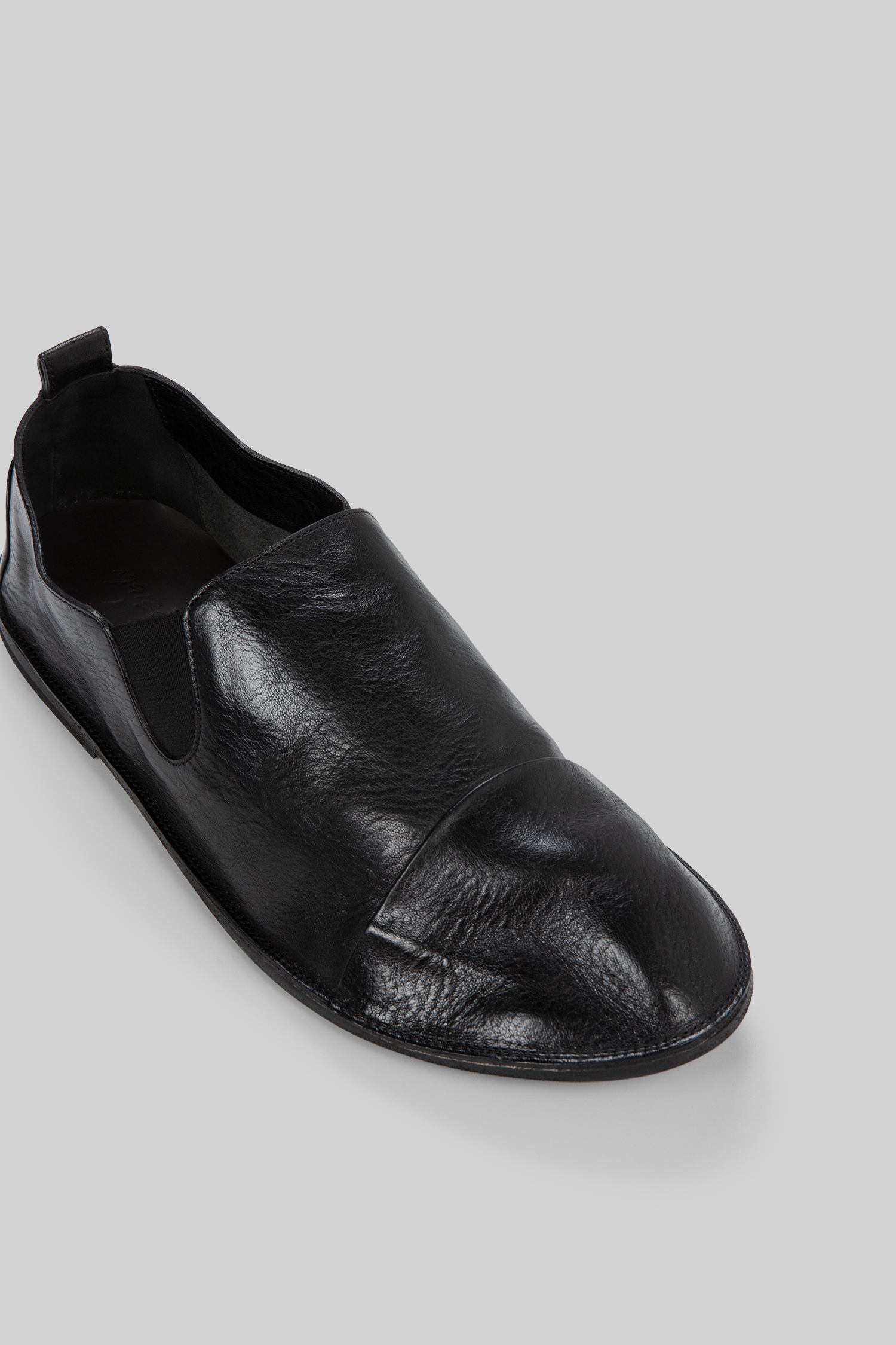 Strasacco Black Leather Slip On Shoes