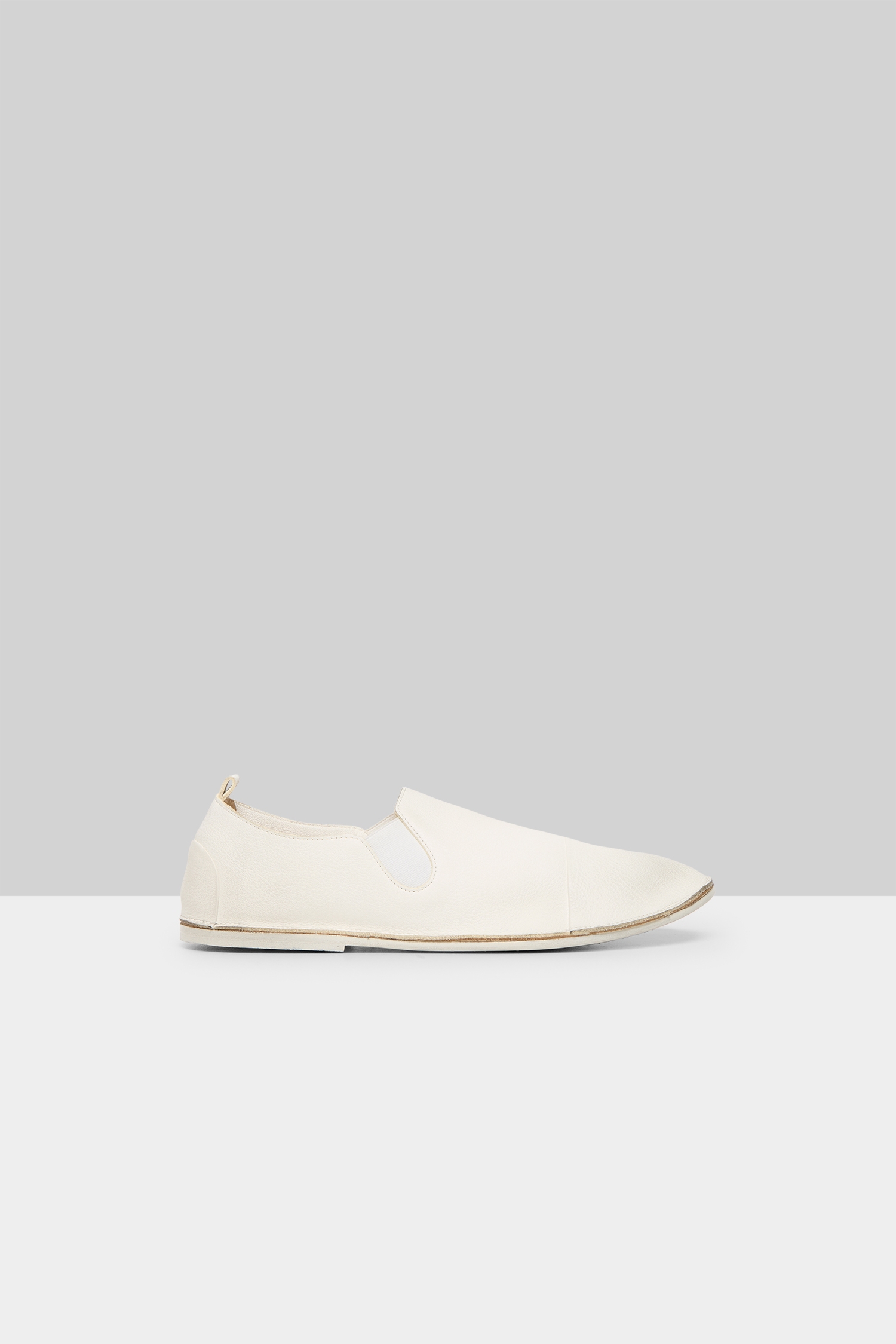 Strasacco Optical White Leather Slip On Shoes
