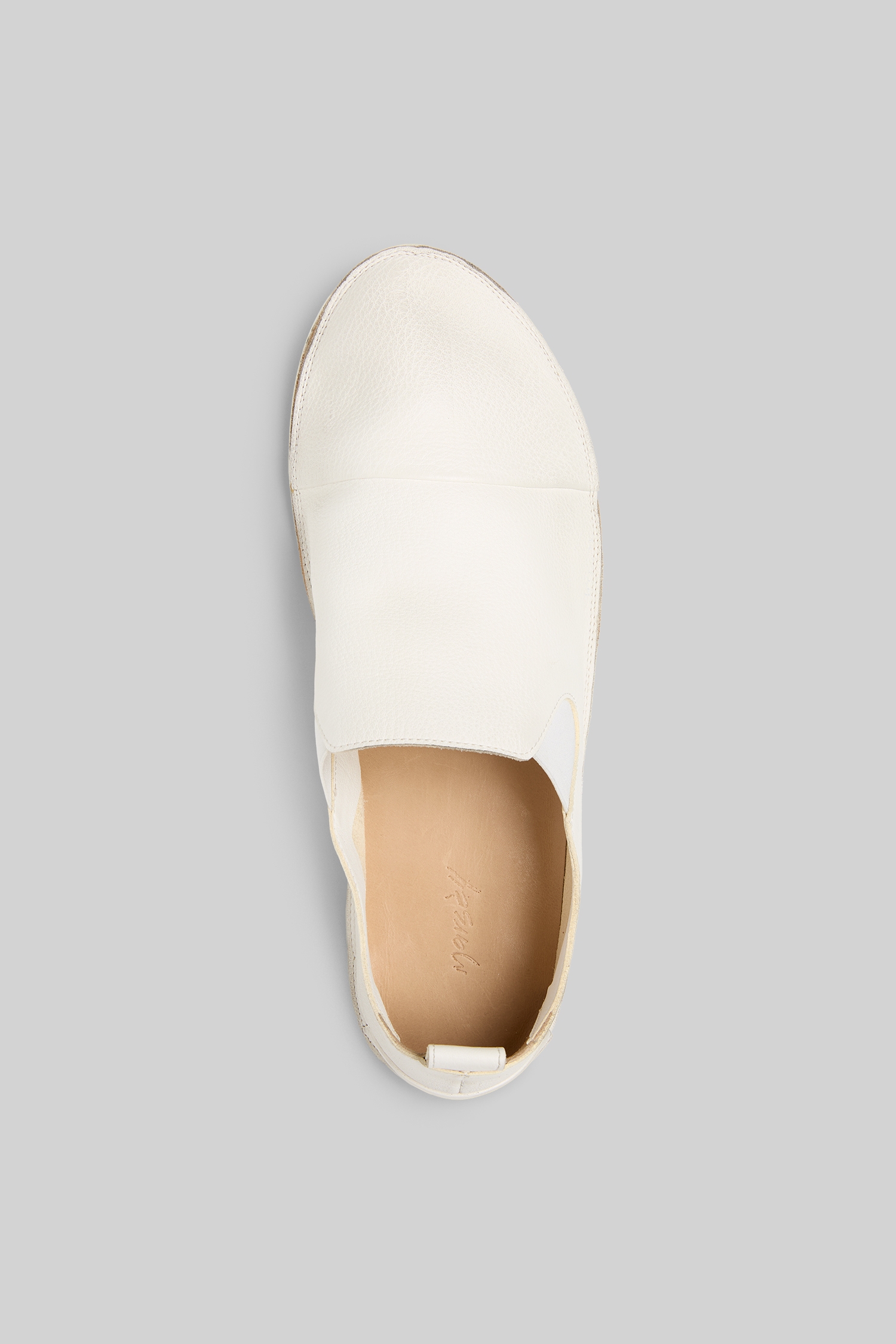Strasacco Optical White Leather Slip On Shoes