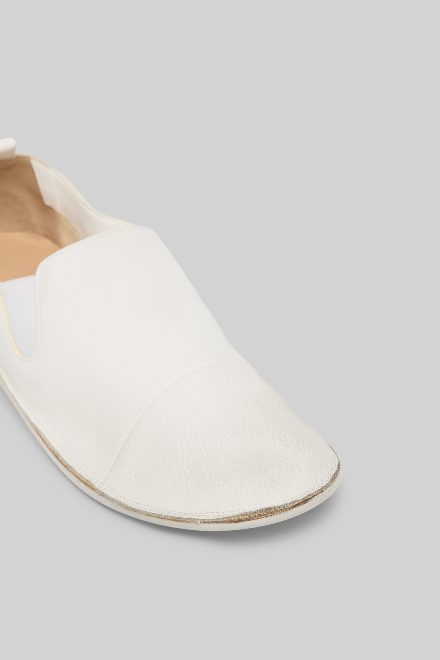 Strasacco Optical White Leather Slip On Shoes