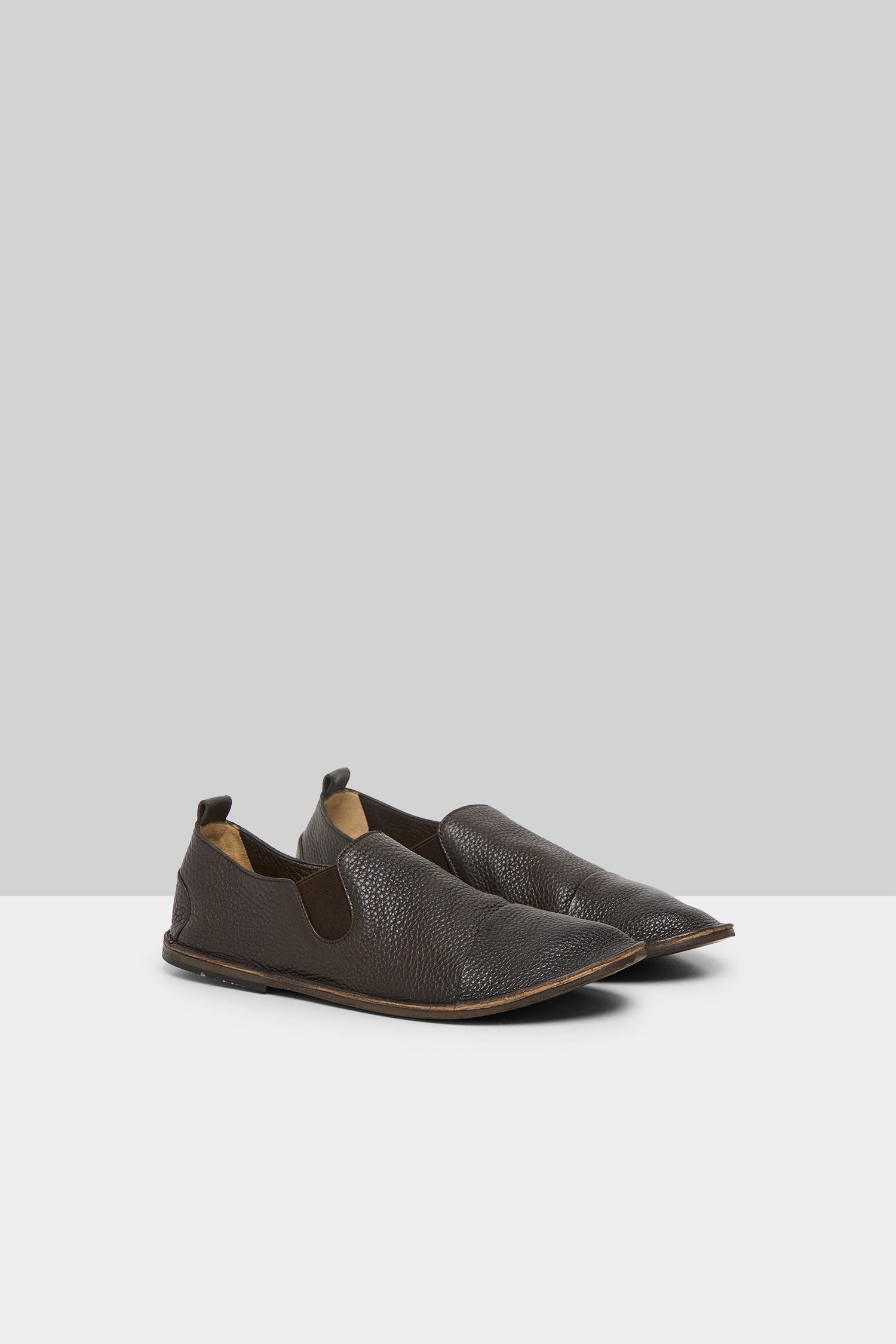 Strasacco Dark Brown Leather Slip On Shoes
