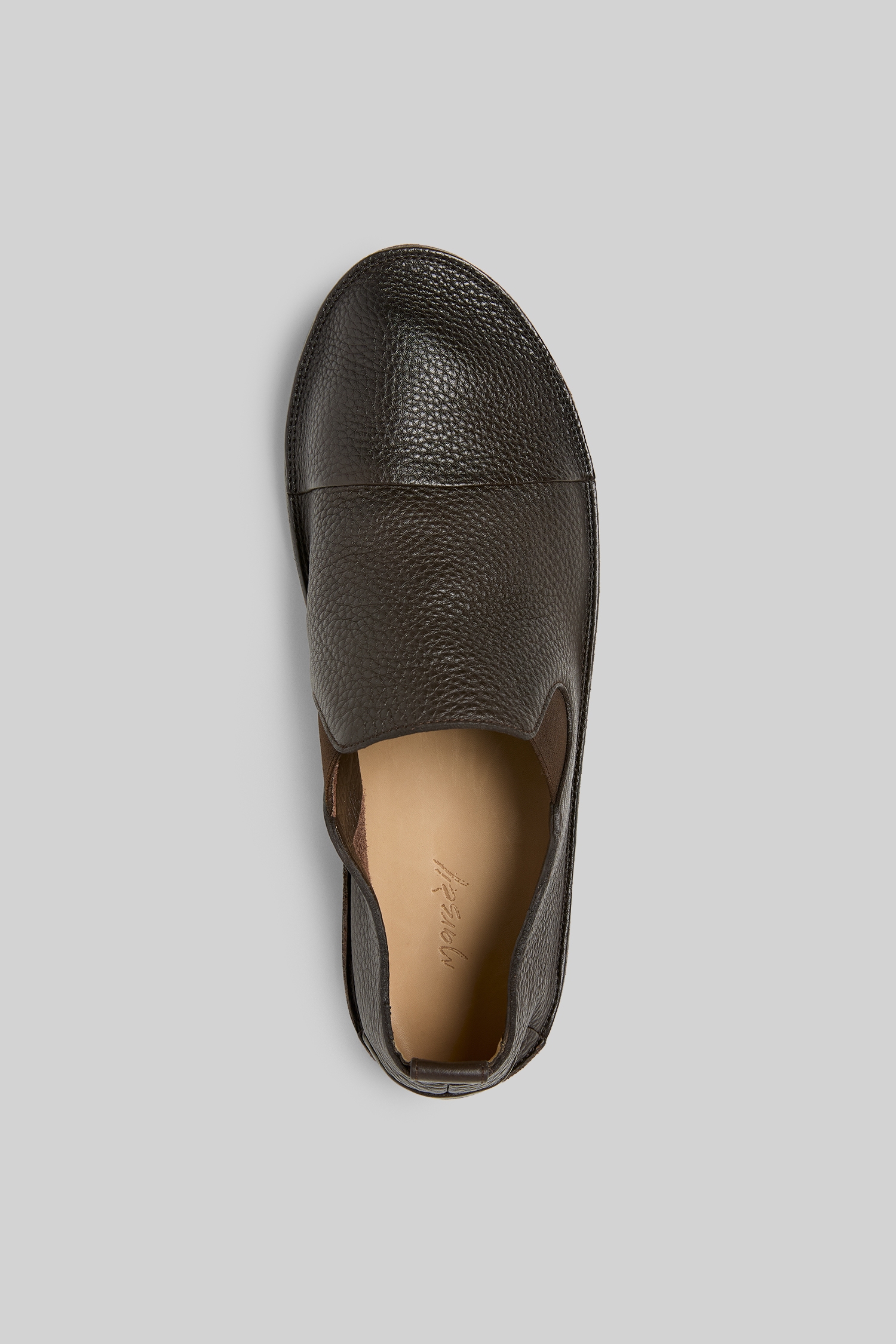 Strasacco Dark Brown Leather Slip On Shoes