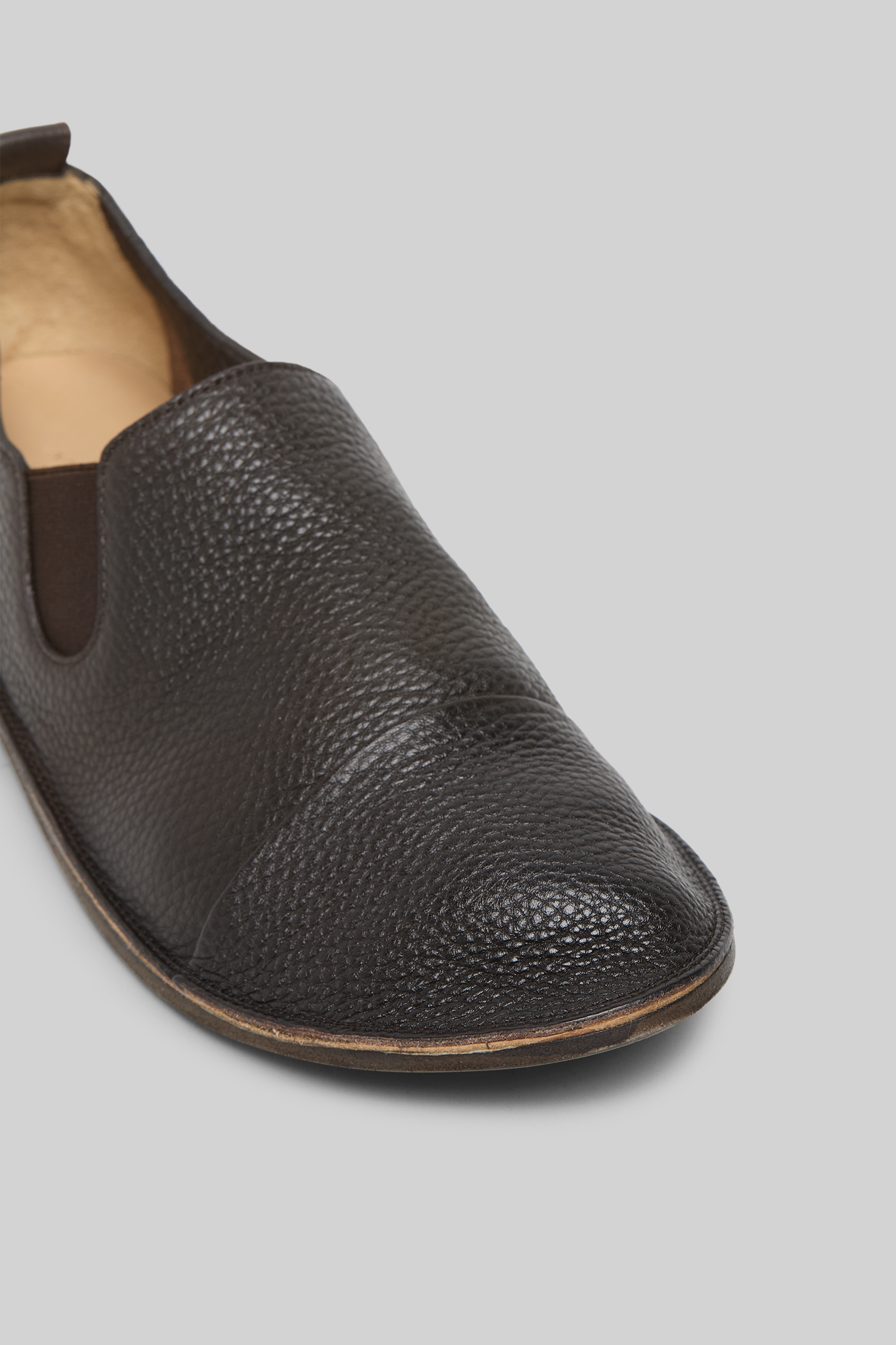 Strasacco Dark Brown Leather Slip On Shoes