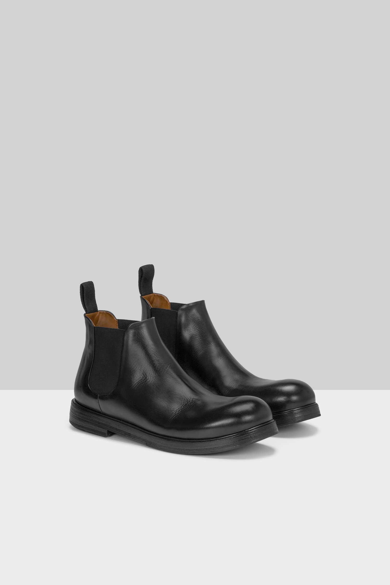 Zucca Zeppa Black Leather Chelsea Boots