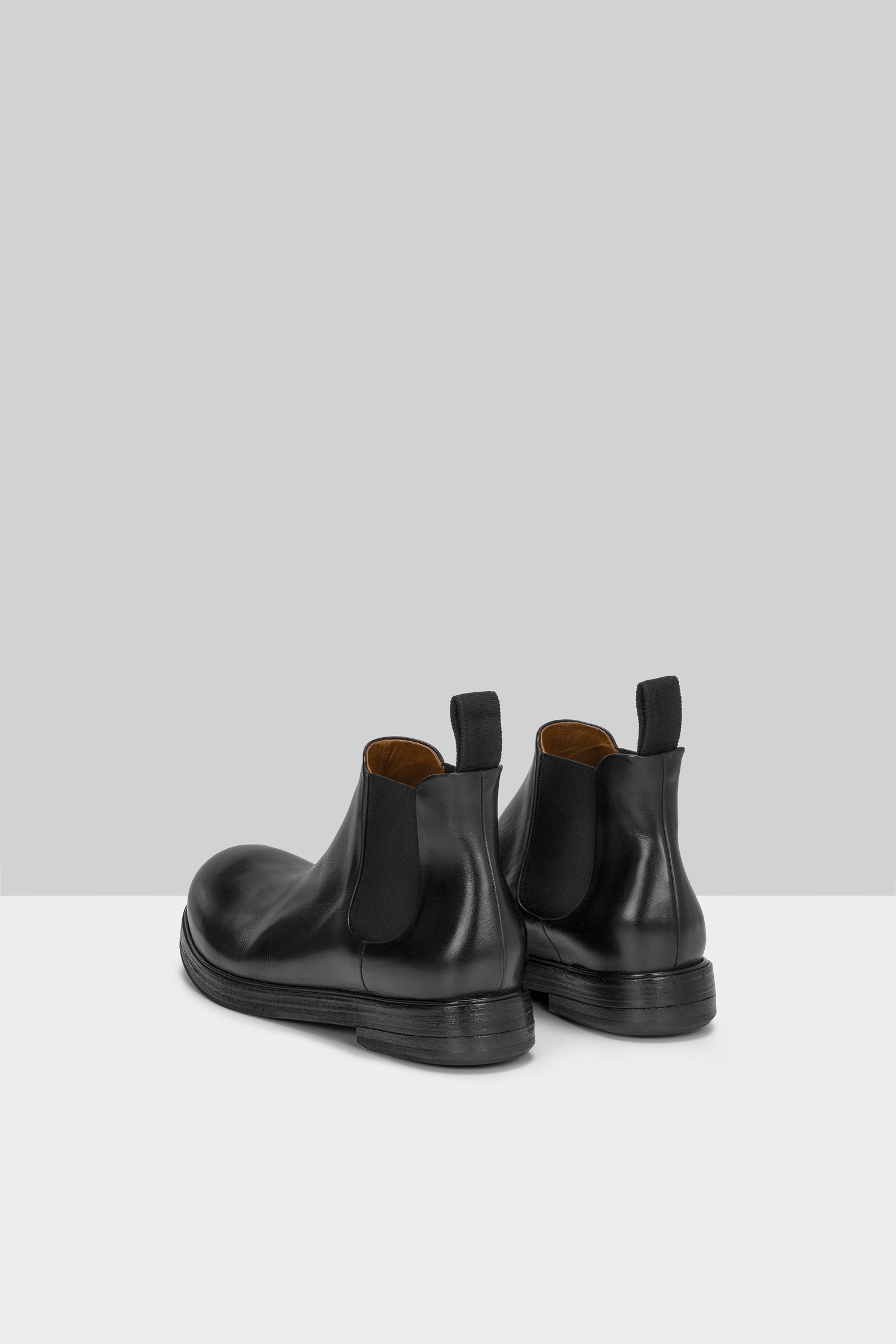 Zucca Zeppa Black Leather Chelsea Boots