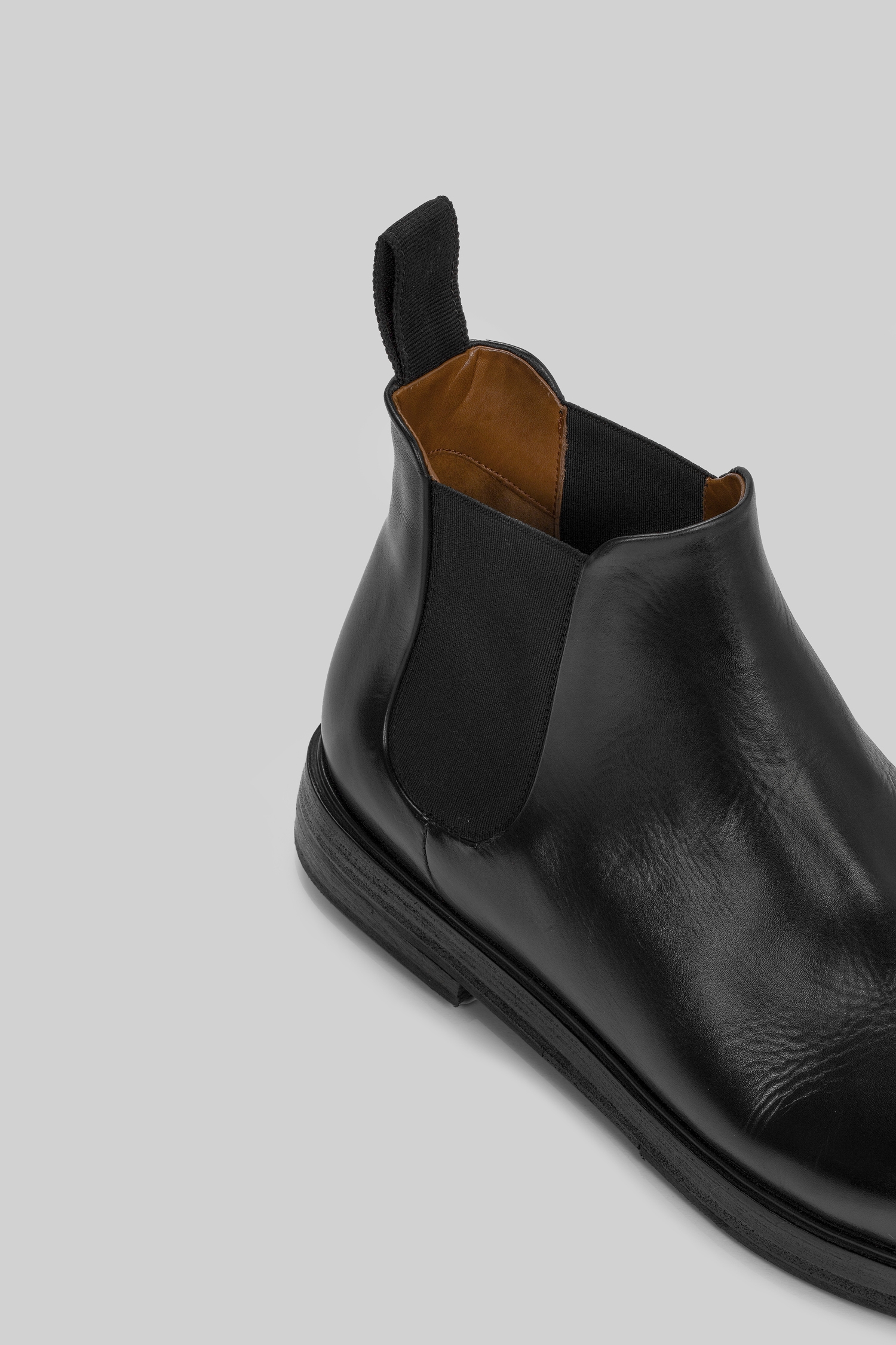 Zucca Zeppa Black Leather Chelsea Boots