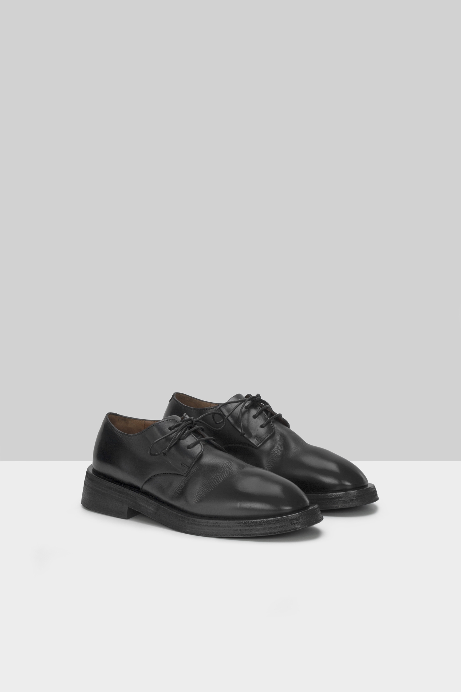 Mentone Black Leather Derby Shoes