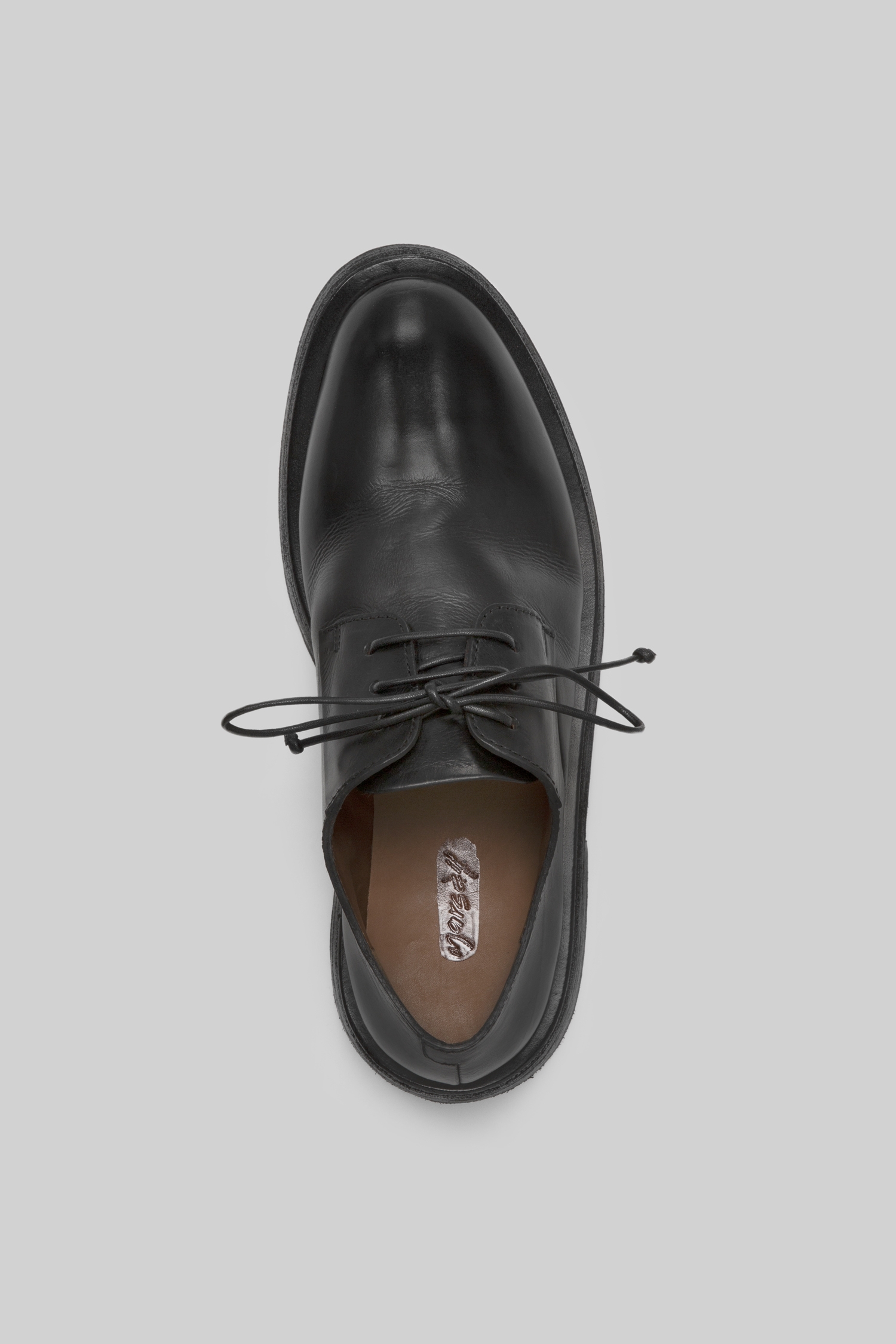 Mentone Black Leather Derby Shoes