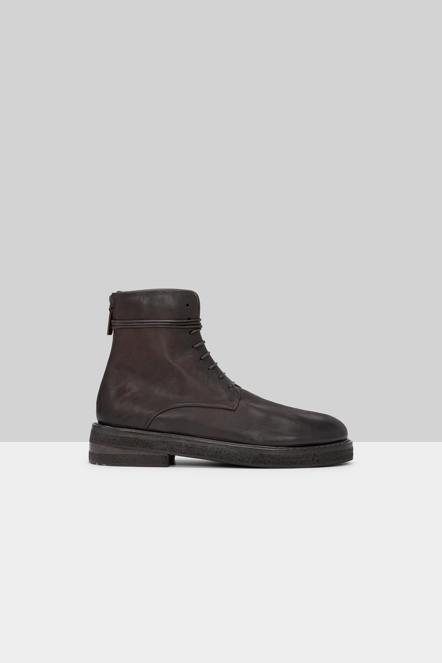 Parrucca Dark Brown Leather Combat Boots