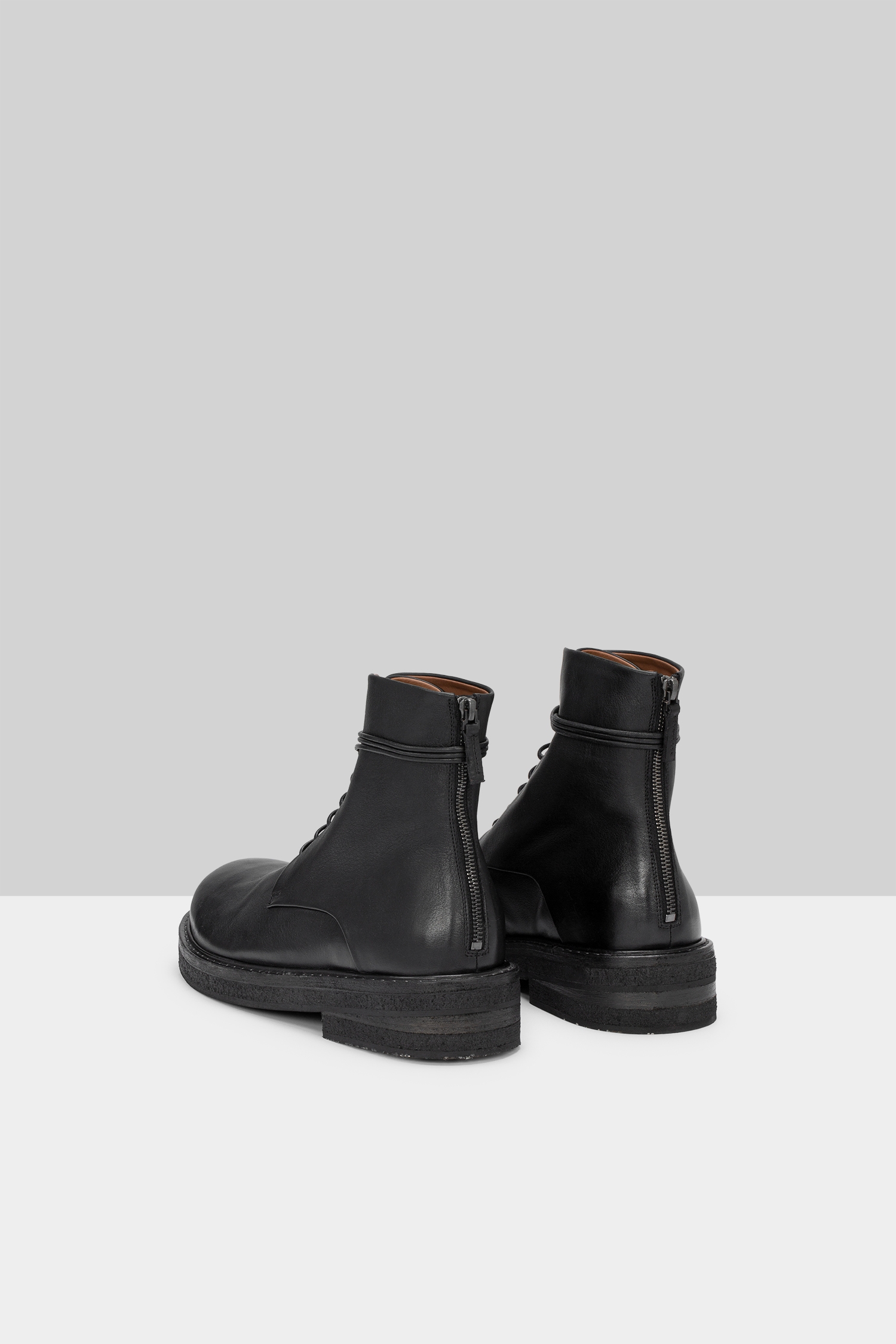 Parrucca Black Leather Combat Boots